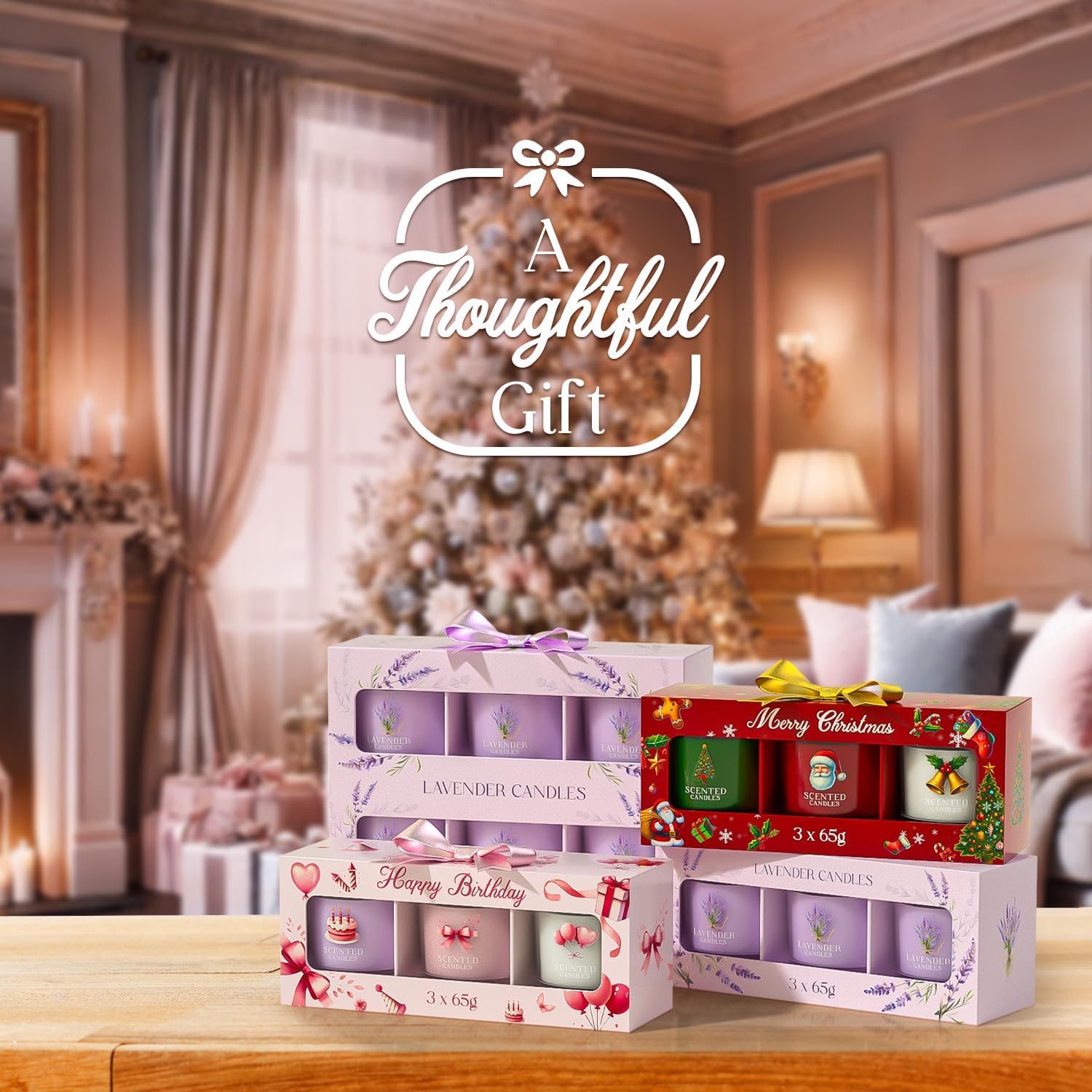 Thumbnail 6 de CHILLFLAME Lavender Candle Gift Set (3 lavender-scented votives) – Purple, 200g