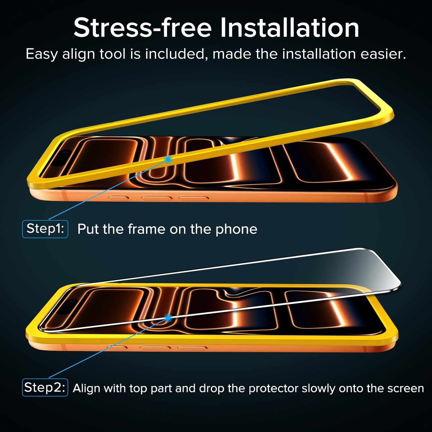 Thumbnail 2 de ivoler Screen Protector for iPhone 17 Pro (2 Pack) with Alignment Frame Tool — 9H Tempered Glass, Bubble-Free, 6.3 Inch
