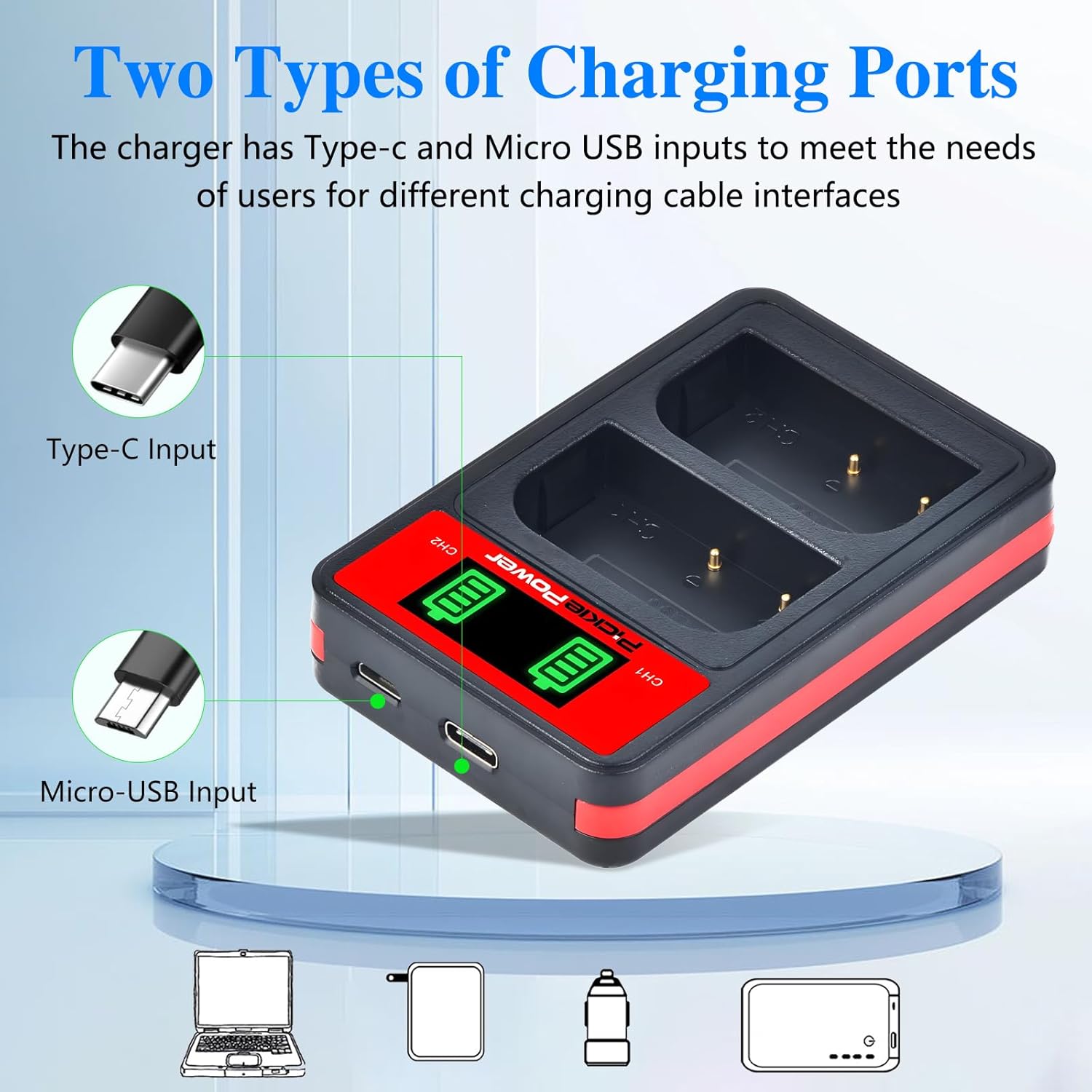 Thumbnail 4 de Pickle Power 2x DMW-BLK22 batteries with dual charger for Panasonic Lumix cameras