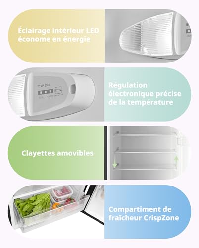 Thumbnail 4 de Comfee 204 L Frigo Congelateur 2 Portes – Noir, design compact et pratique