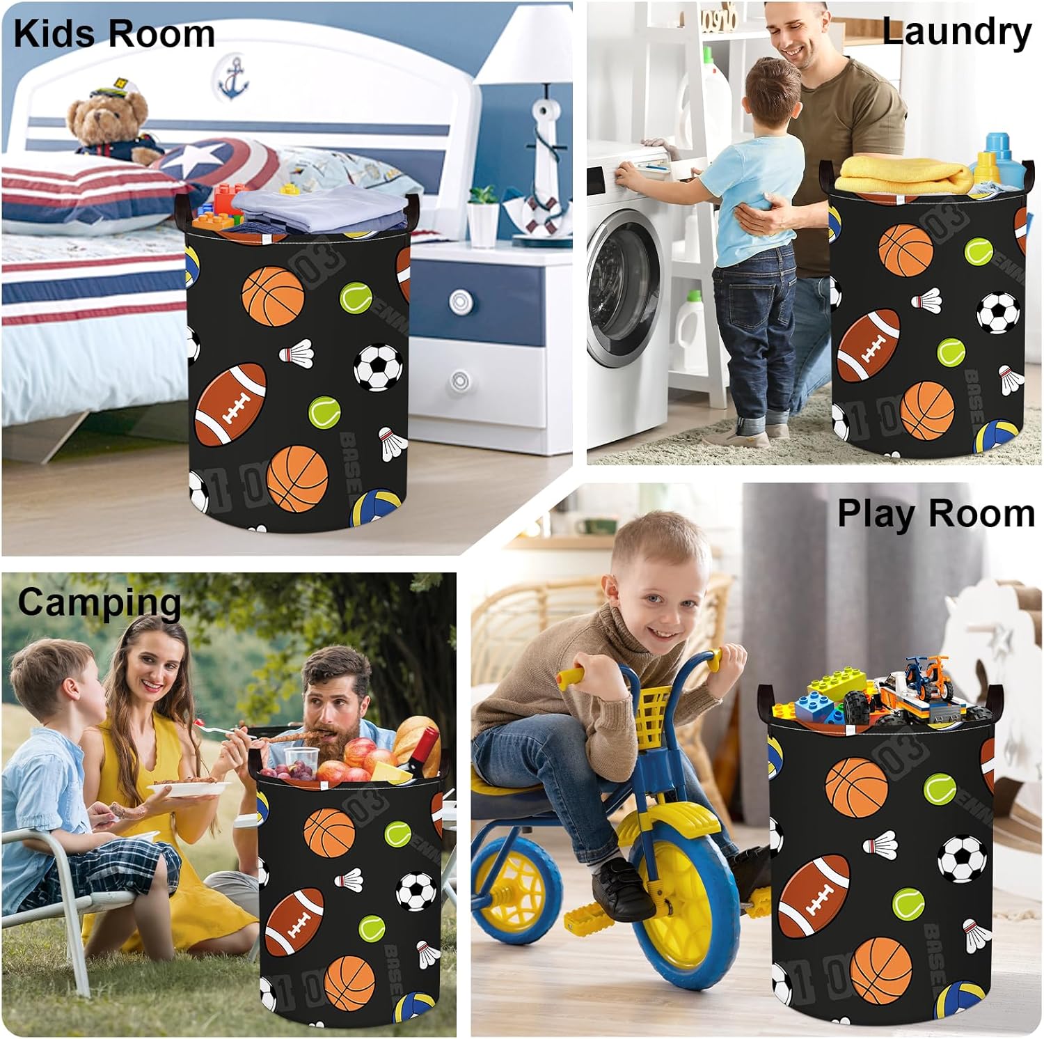 Thumbnail 6 de HUUMONSS Sports Balls Laundry Hamper 63L