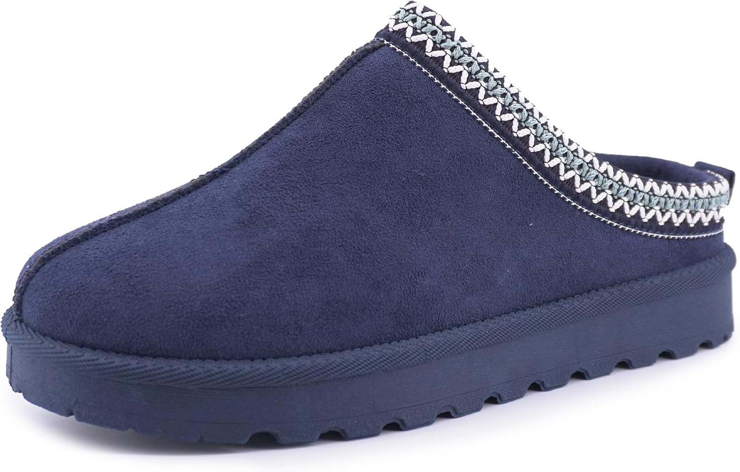Detalle de JOMIX Chaussons femme hiver d’intérieur en effet daim, doublure douce et semelle antidérapante