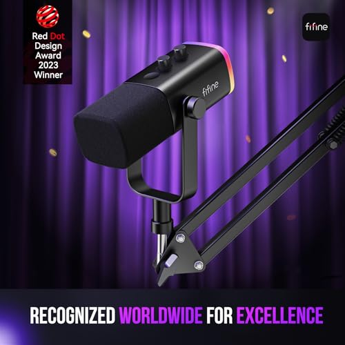 Detalle de FIFINE AmpliGame AM8T XLR/USB Gaming Microphone Set (Dynamic PC Microphone)