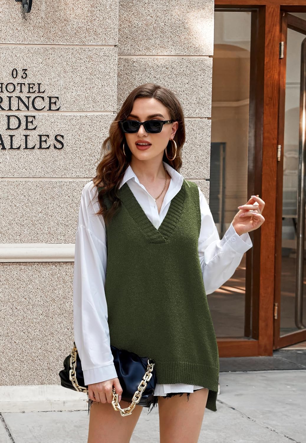 Detalle 2 de Zeagoo Women's Sweater Vest V-Neck