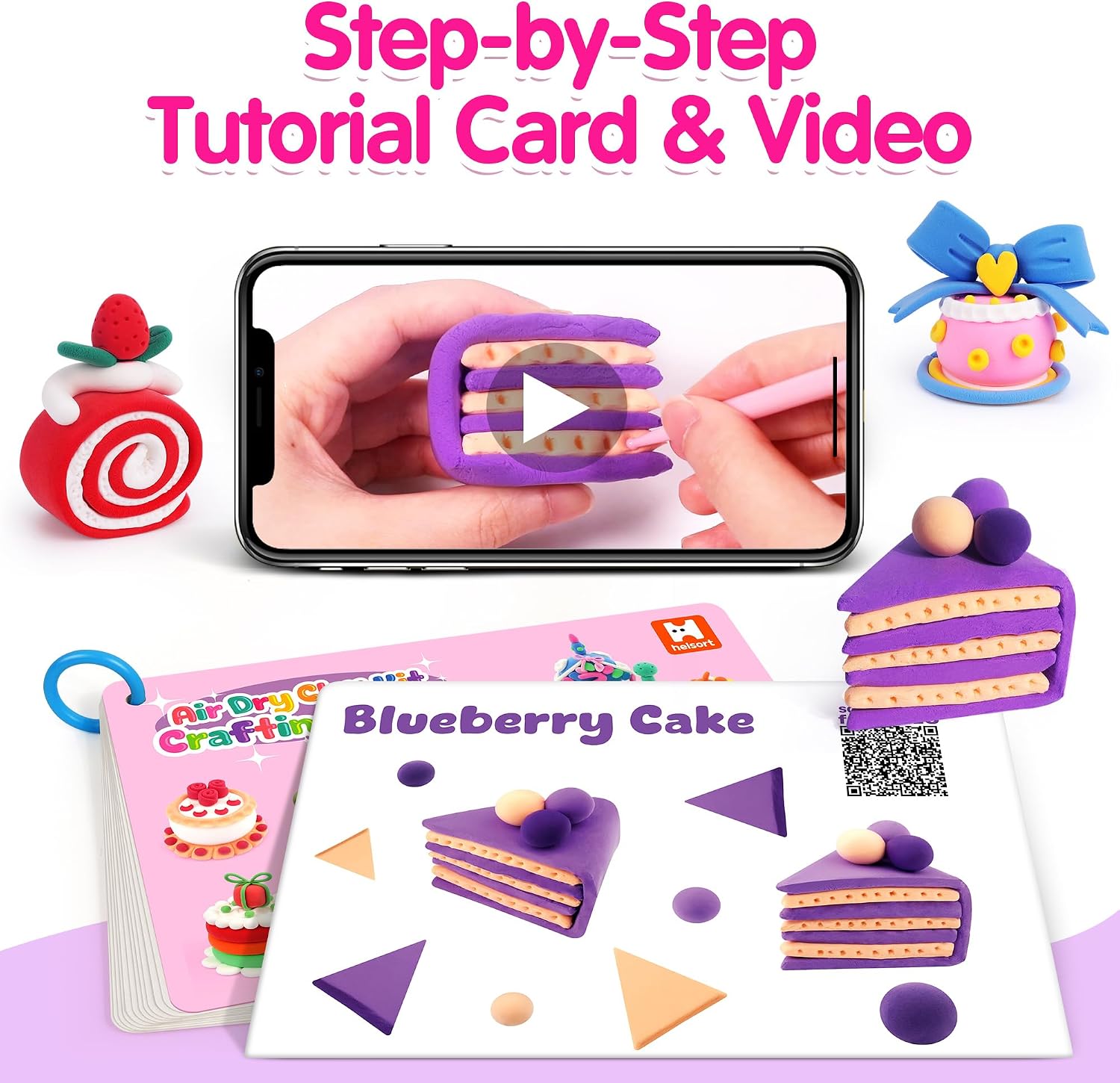 Detalle de Helsort air-dry clay kit, 12 cake projects