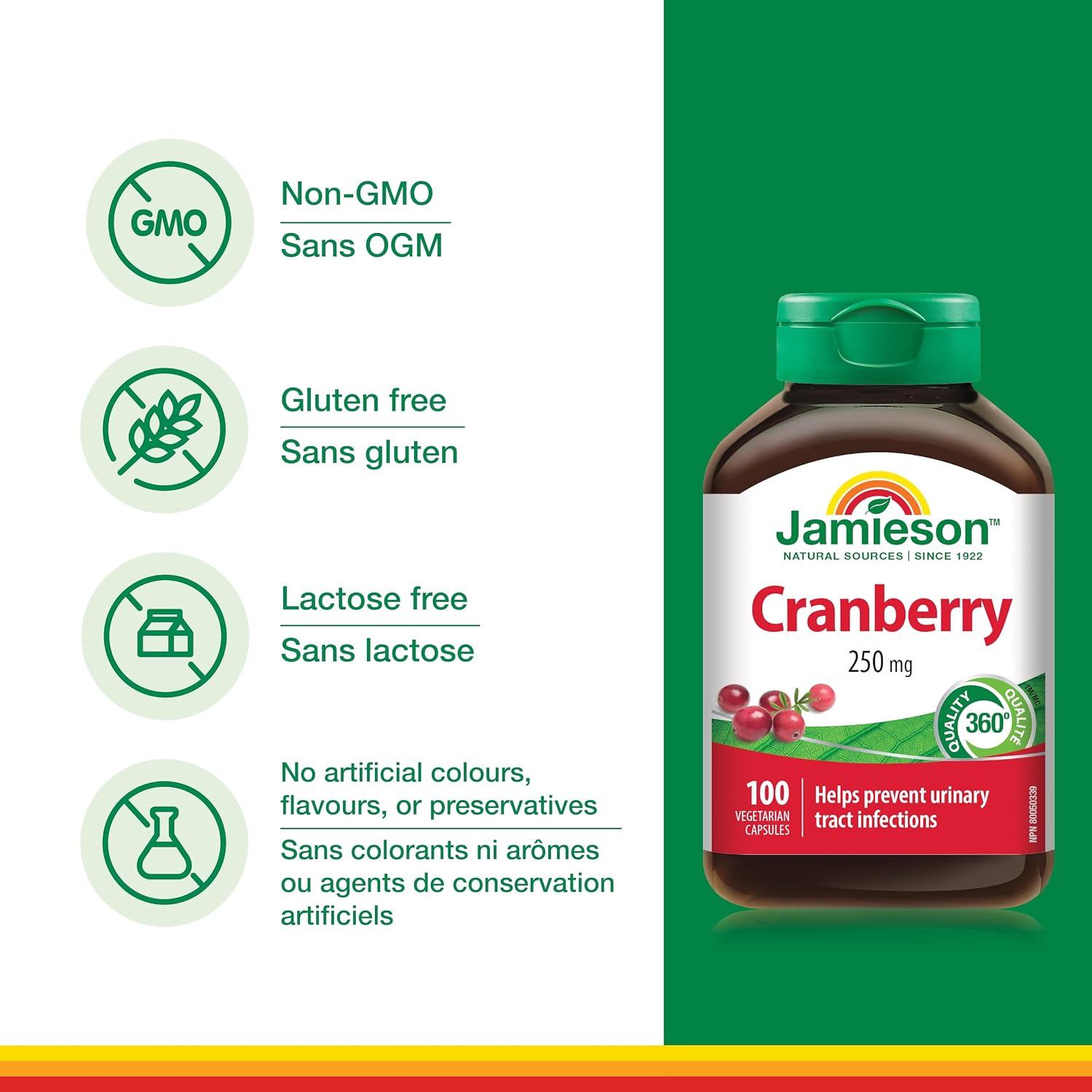 Thumbnail 3 de Jamieson Cranberry 250 mg Capsules, 100 Count, One Per Day