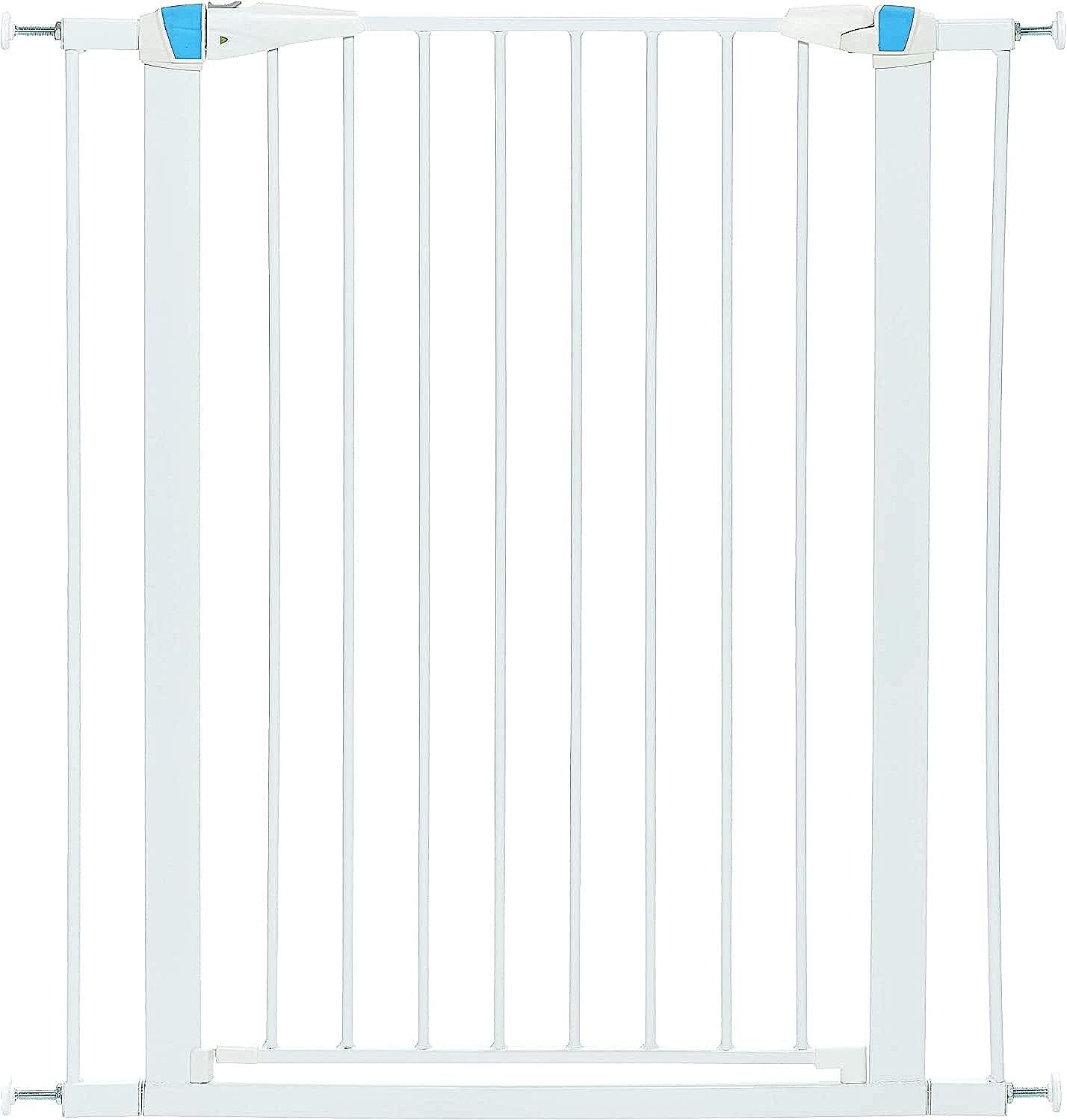 Detalle de Cancello per Animali Domestici in Acciaio con Strisce Fosforescente – Altezza 73,66 cm, espandibile fino a 96,52 cm, grafite