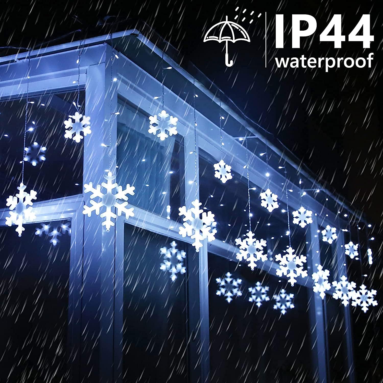 Detalle de Snowflake Christmas Lights with 168 LEDs