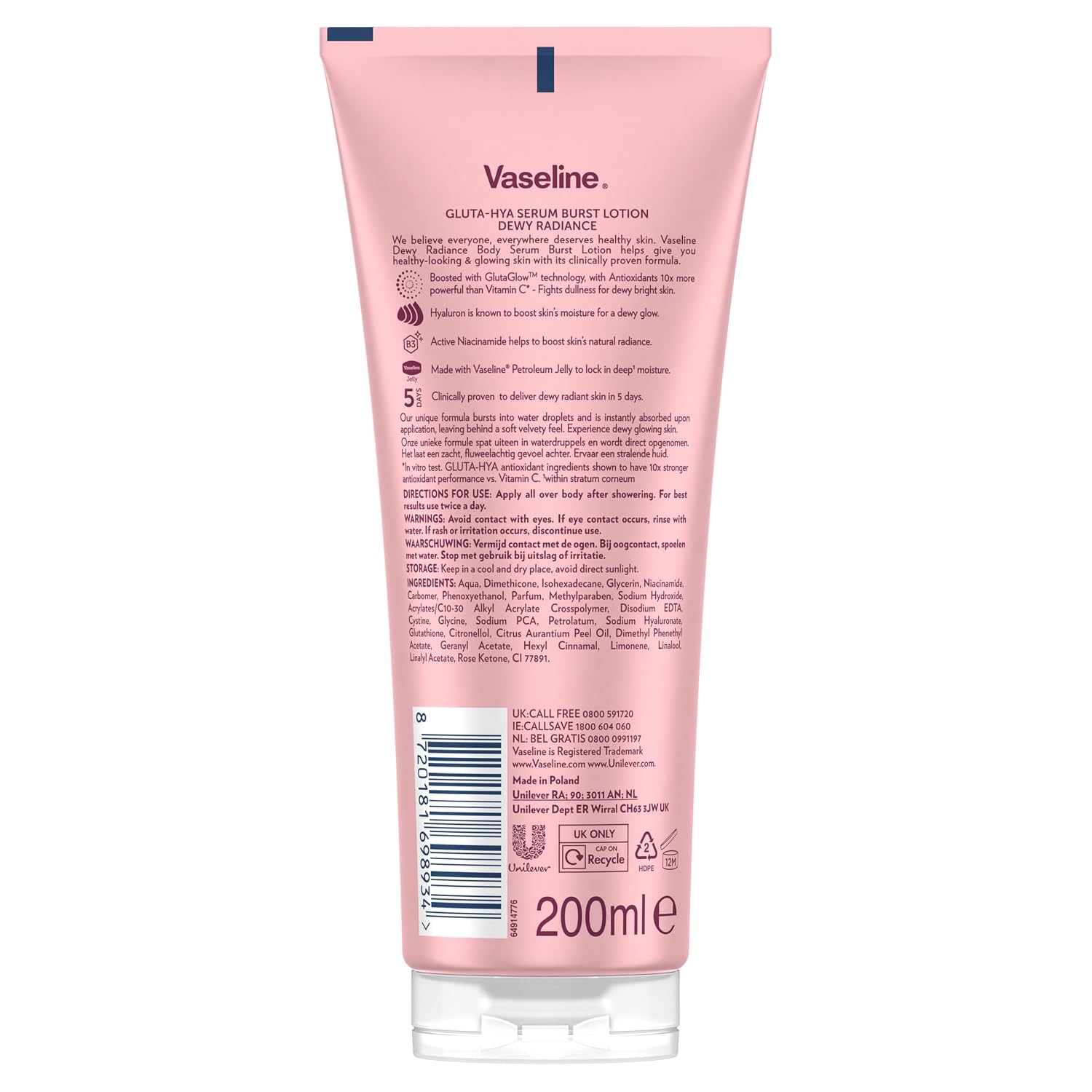 Detalle 2 de Vaseline Gluta-Hya Serum-Lotion 200 ml