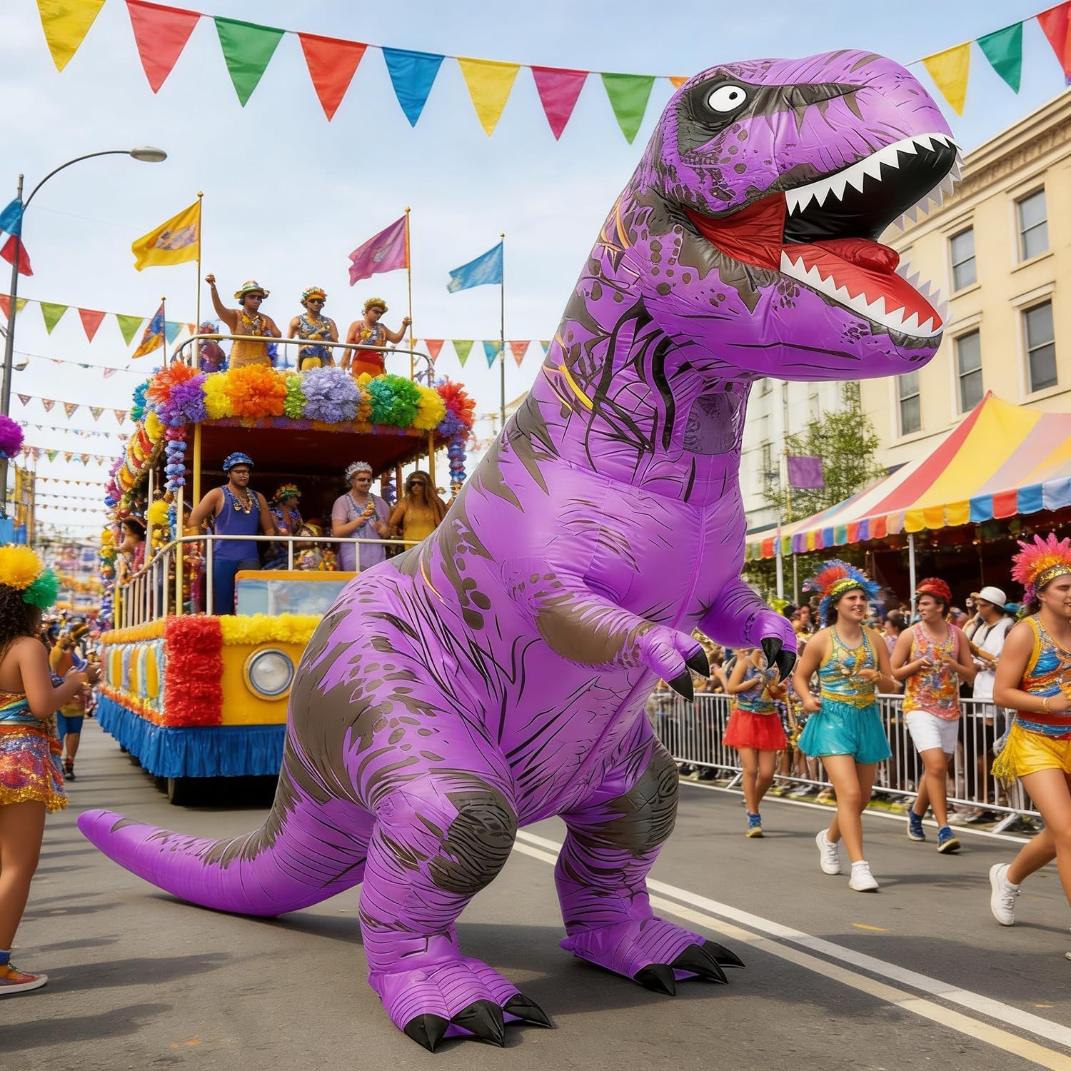 Thumbnail 5 de JASHKE Inflatable Dinosaur Costume Adult – Blow-Up T-Rex Fancy Dress