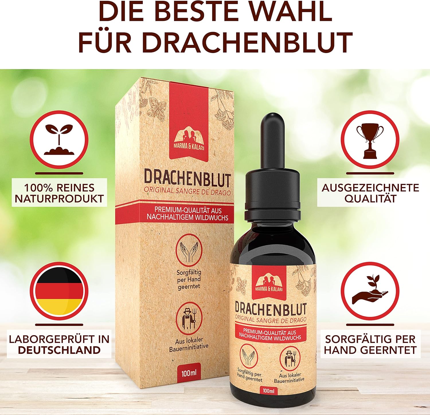 Detalle 2 de Premium Drachenblut 100 ml – 100% reines Naturprodukt aus amazones Regenwald