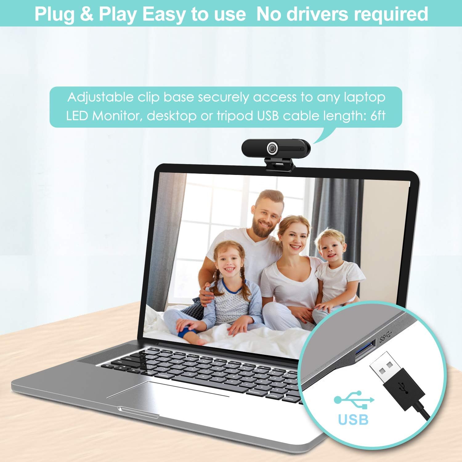 Detalle 2 de ToLuLu Webcam 4K 8MP with Microphone