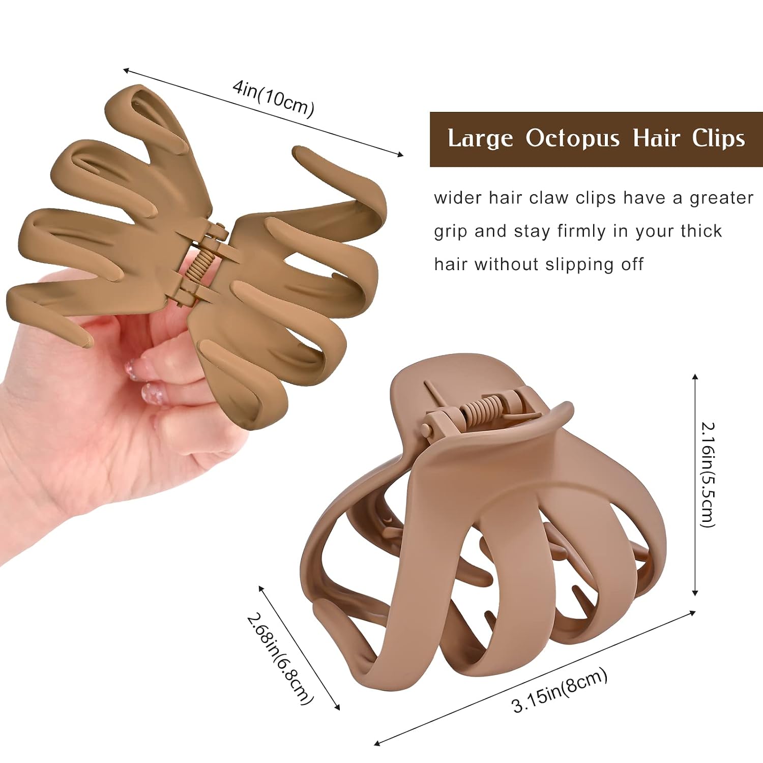 Thumbnail 3 de Lolalet Octopus Haarklammer im 5er-Set – breite Haarspangen für dickes, lockiges langes Haar