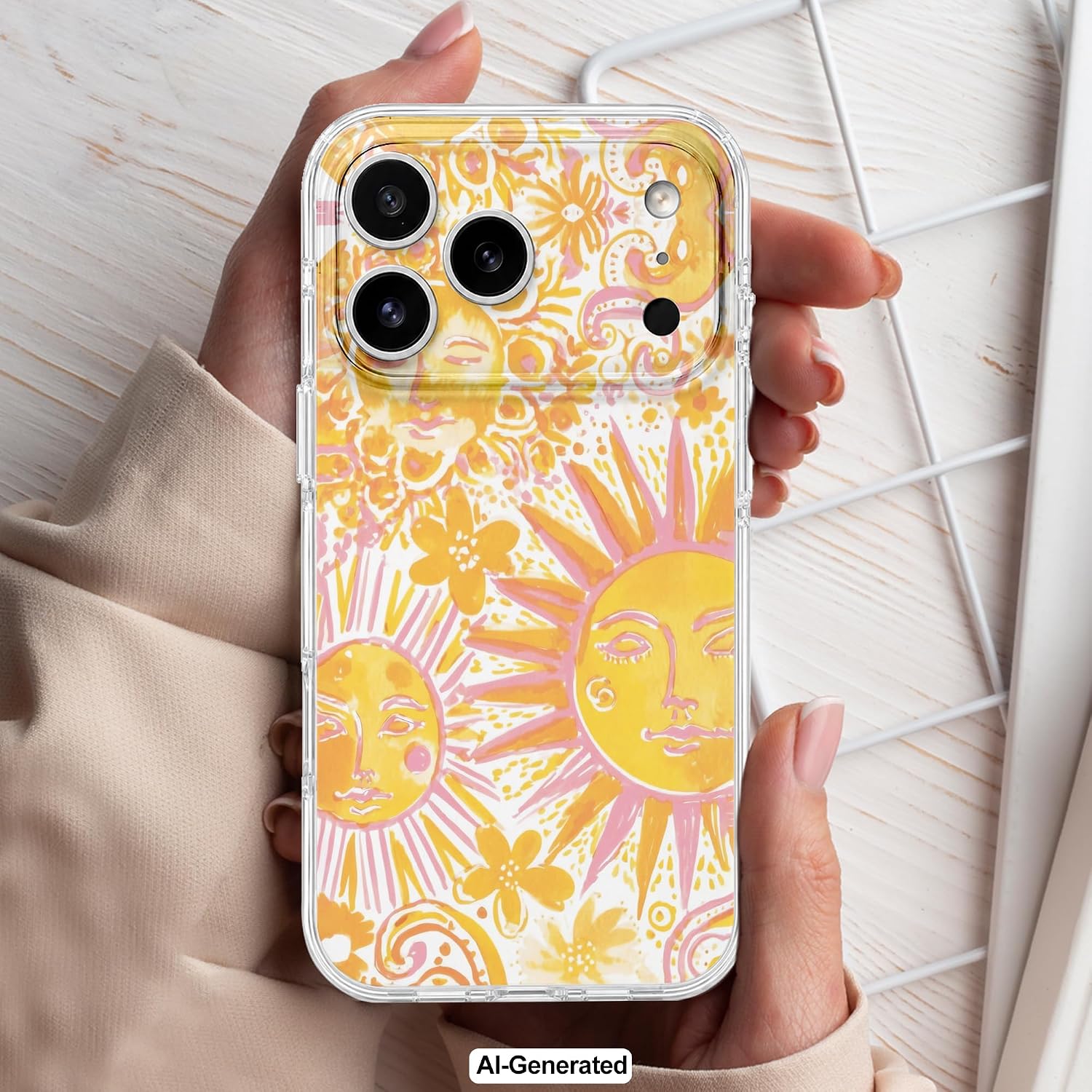 Detalle 2 de GEQCDBN iPhone 17 Pro Max Case, Yellow Sunflower TPU Cover