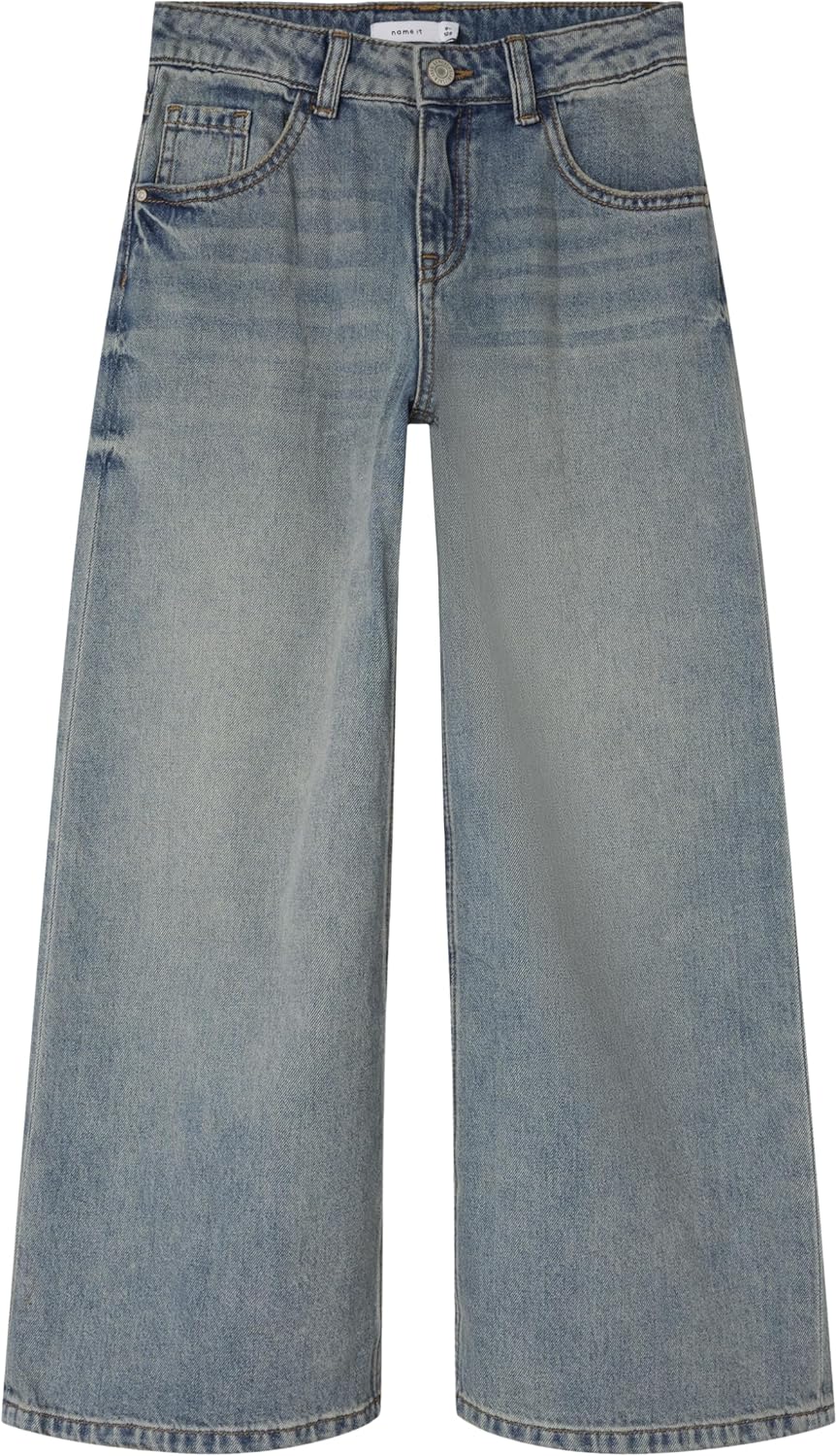 Detalle de NAME IT Nkfbella Skater Xwide Jeans 3111-za Noos – Jean coupe large, chic et confortable
