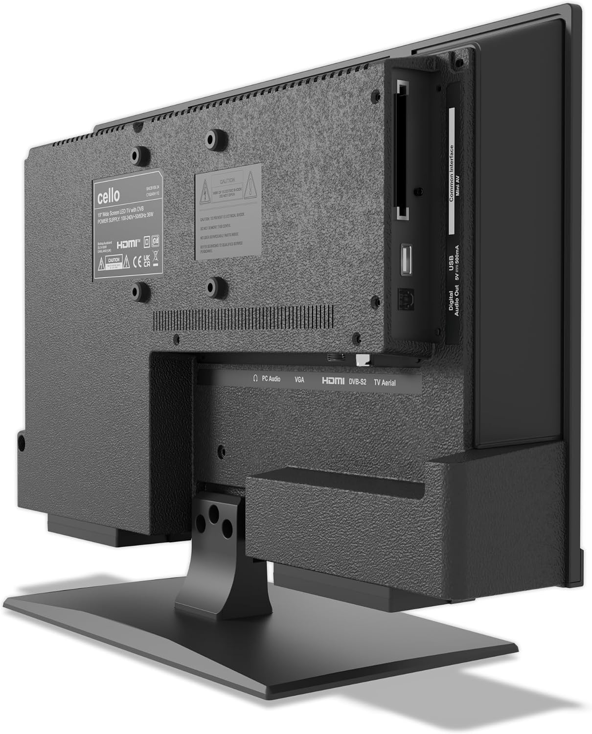 Detalle 2 de Cello Téléviseur LED Full HD 19" sans Cadre C1924SH-12V – DVB-S2, HDMI et Enregistrement USB