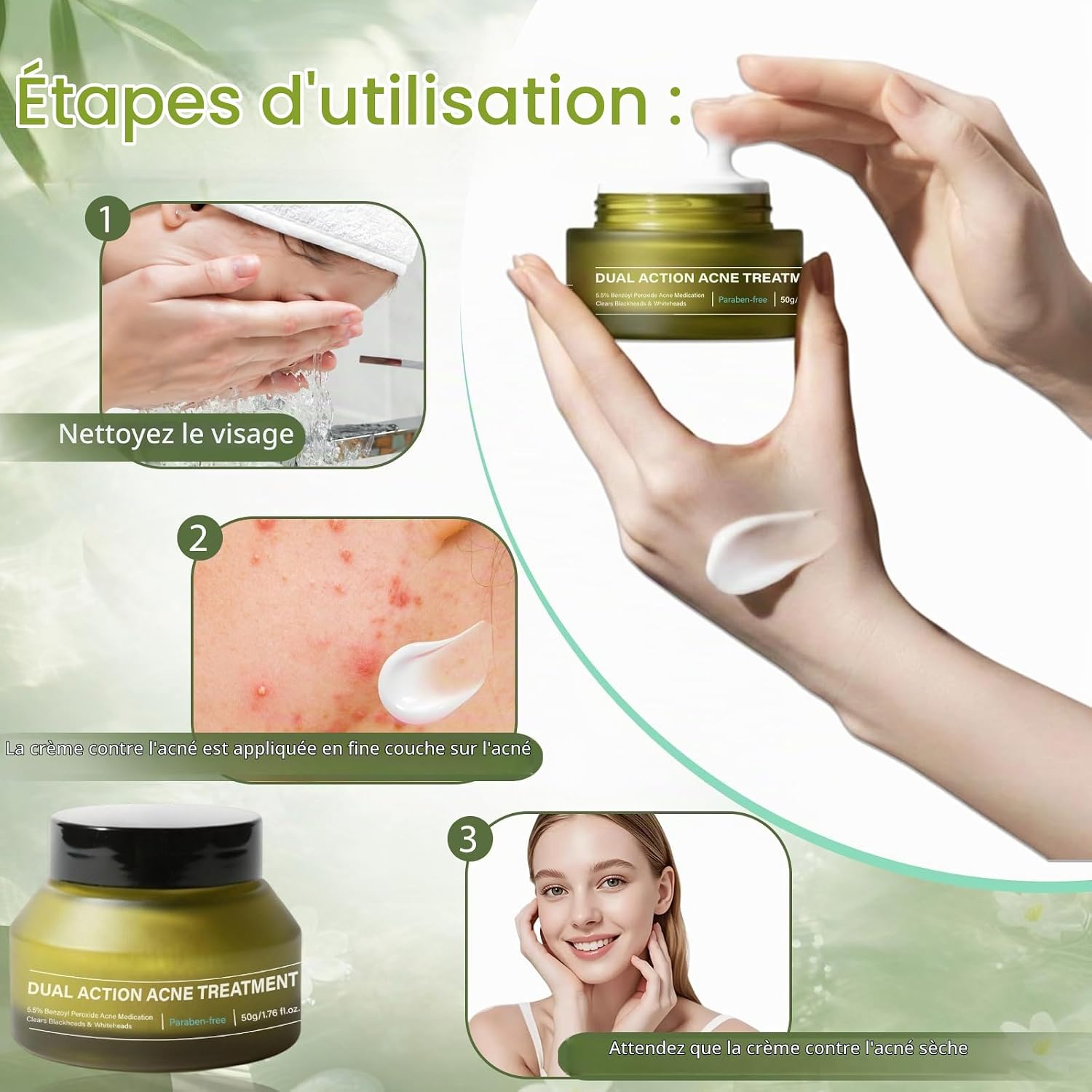 Detalle de TULAMORIY anti-acne gezichtscrème 50 g voor acnegevoelige huid