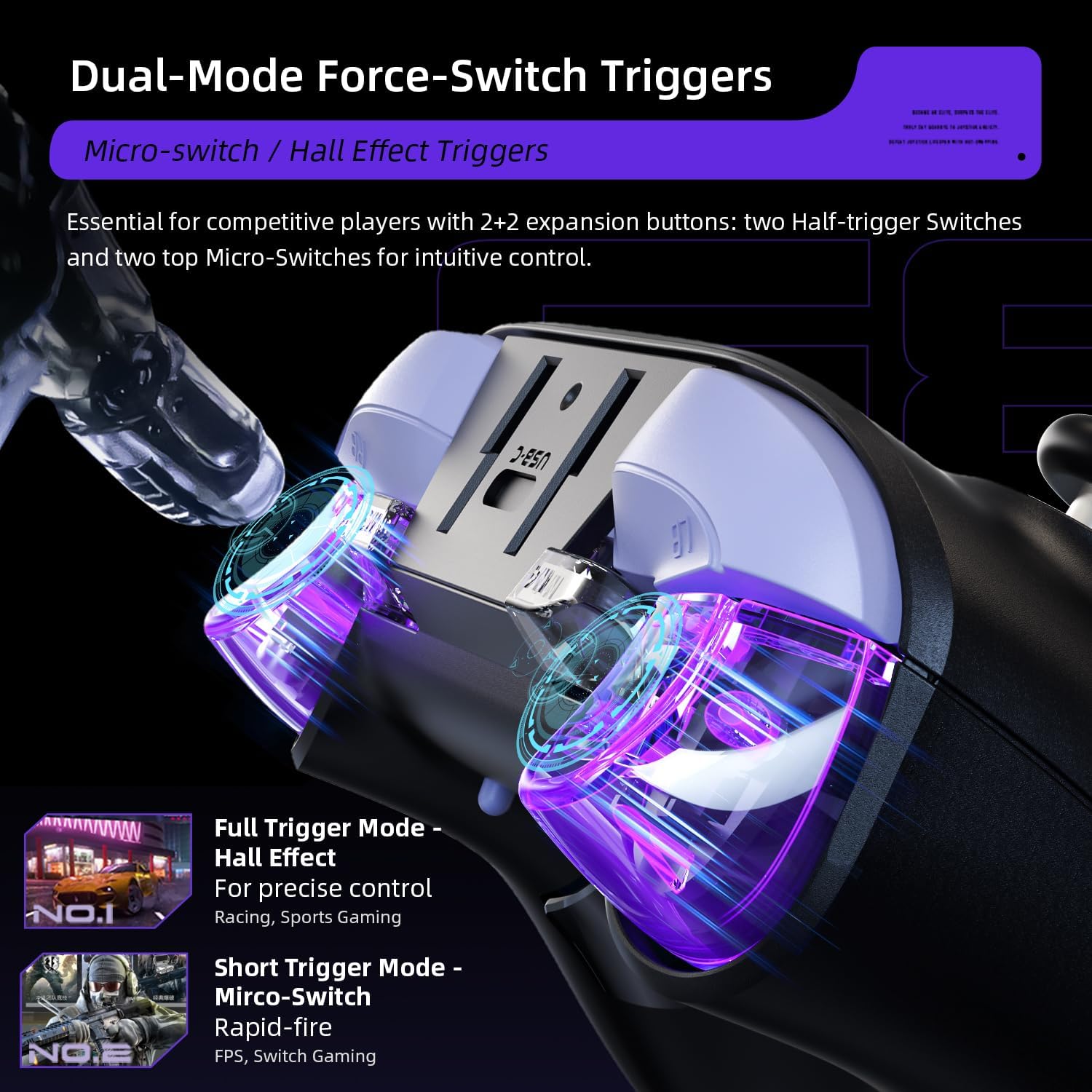 Detalle de Thunderobot G80 Controller PC – RGB-Ladestation, Hall-Joystick & -Trigger, 6-Achsen-Sensor für Windows, Switch, iOS & Android