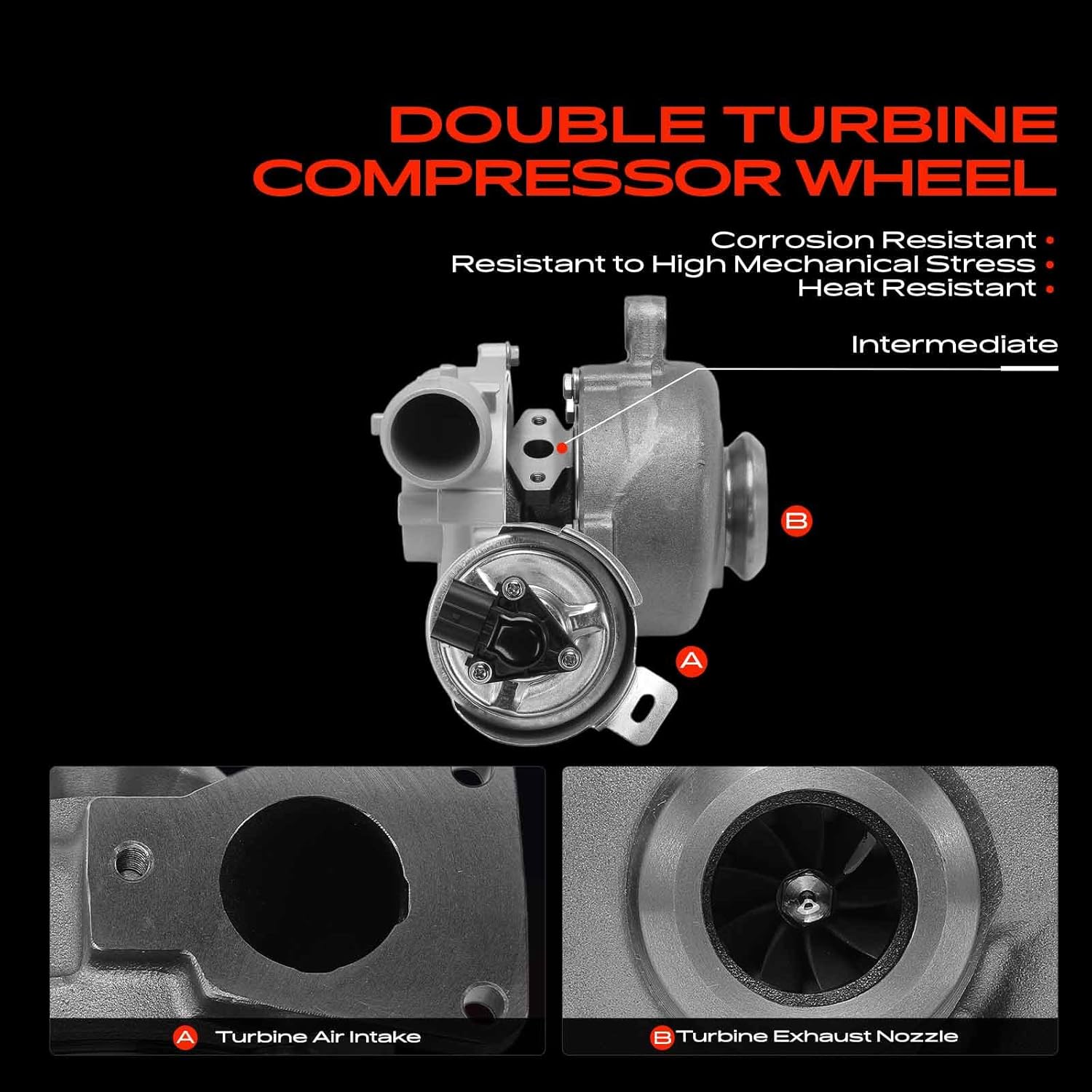 Thumbnail 4 de Frankberg Turbocharger exhaust turbocharger with seals, diesel replacement for K.u.g.a 2.0L (2008–2016) – Replace# 8V4Q6K682AA