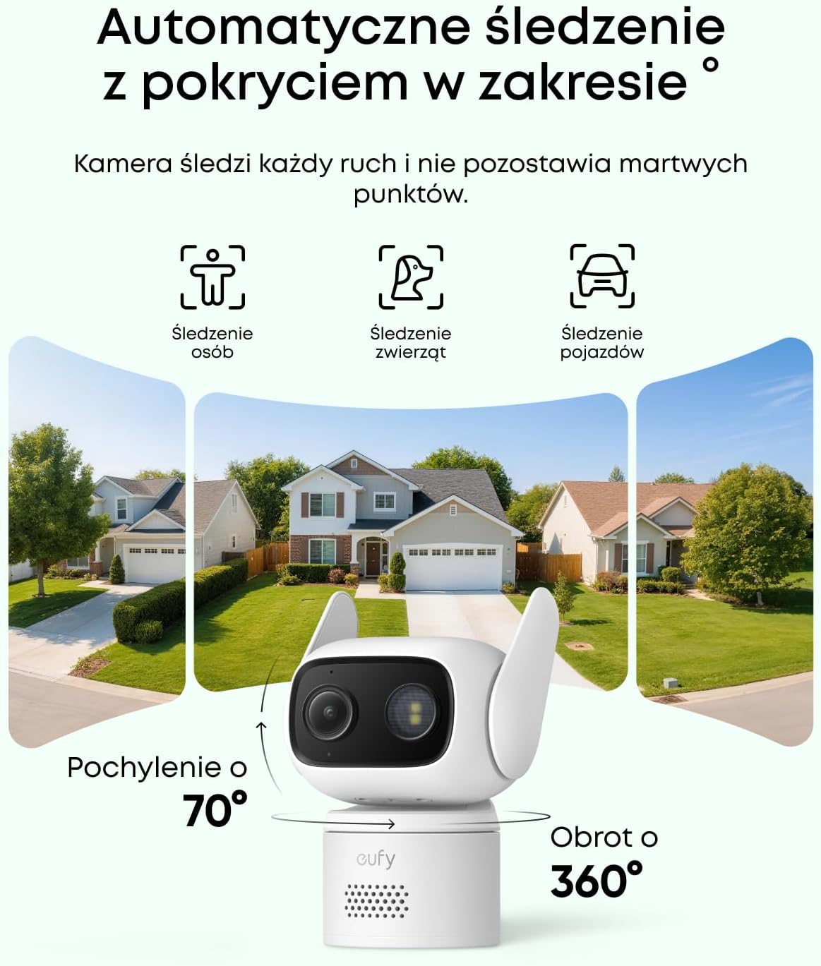 Detalle de eufy security C31 T817L – przewodowa kamera 360°, 1080p, kolorowy obraz nocny