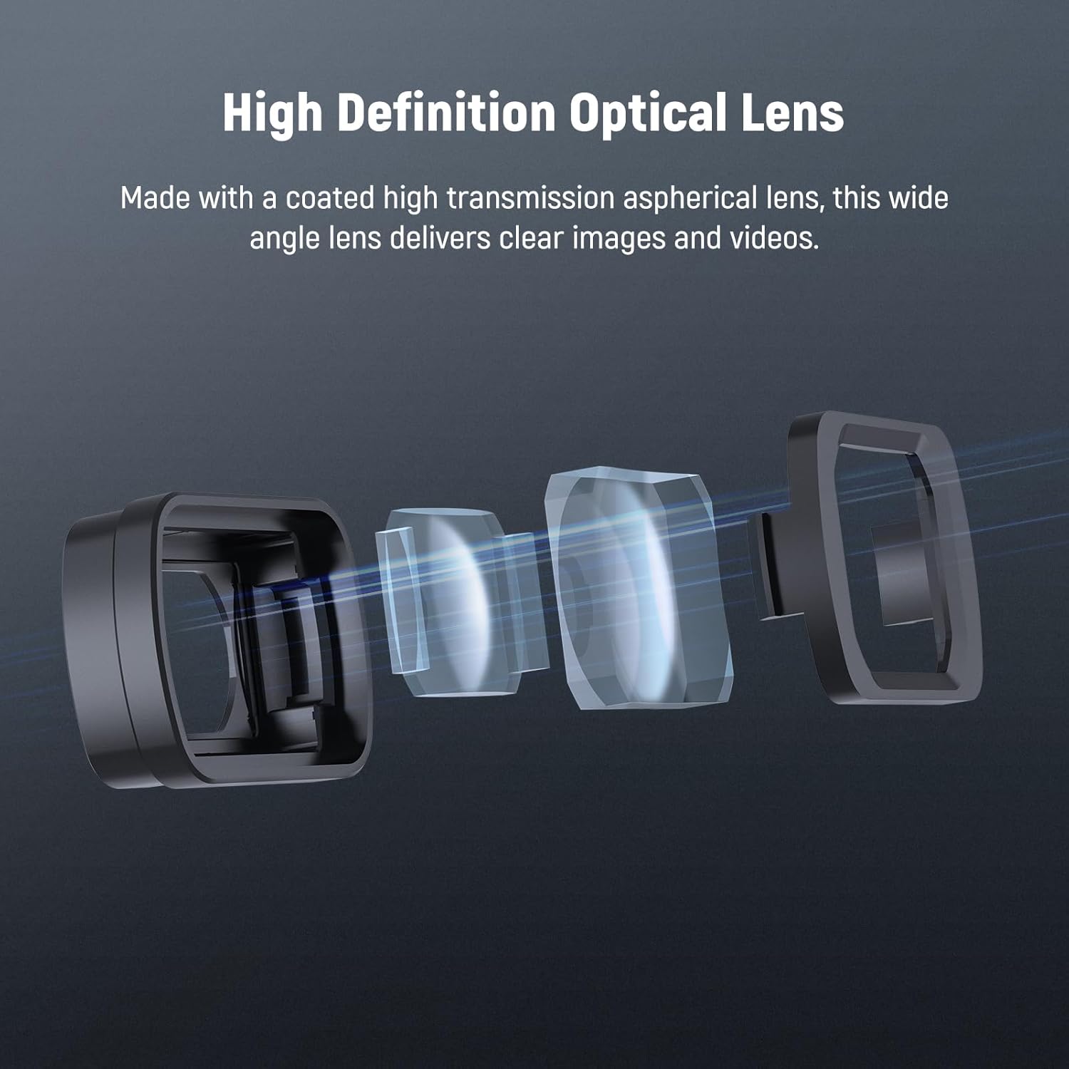Thumbnail 4 de NEEWER 0.75x 108° FOV Wide Angle Lens for DJI Osmo Pocket 3/4 and Xtra Muse – Magnetic, Multi-coated Glass