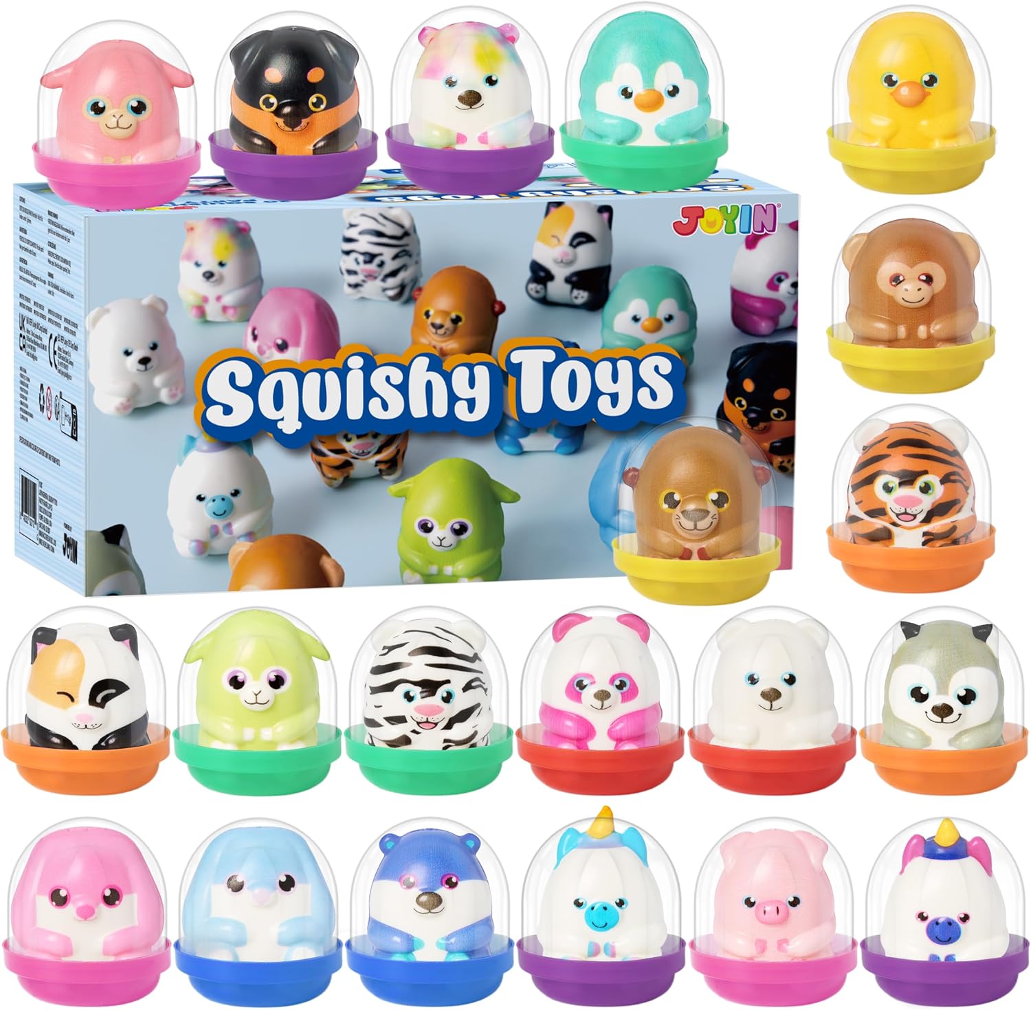 Detalle de JOYIN 20er-Set Squishies: Anti-Stress-Fidget mit Tiermotiven für Kinder ab 3 Jahren