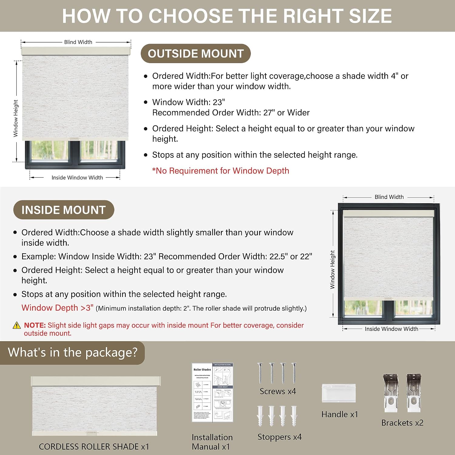 Detalle de SUNOFF Blackout Roller Shade, 67"W x 72"H