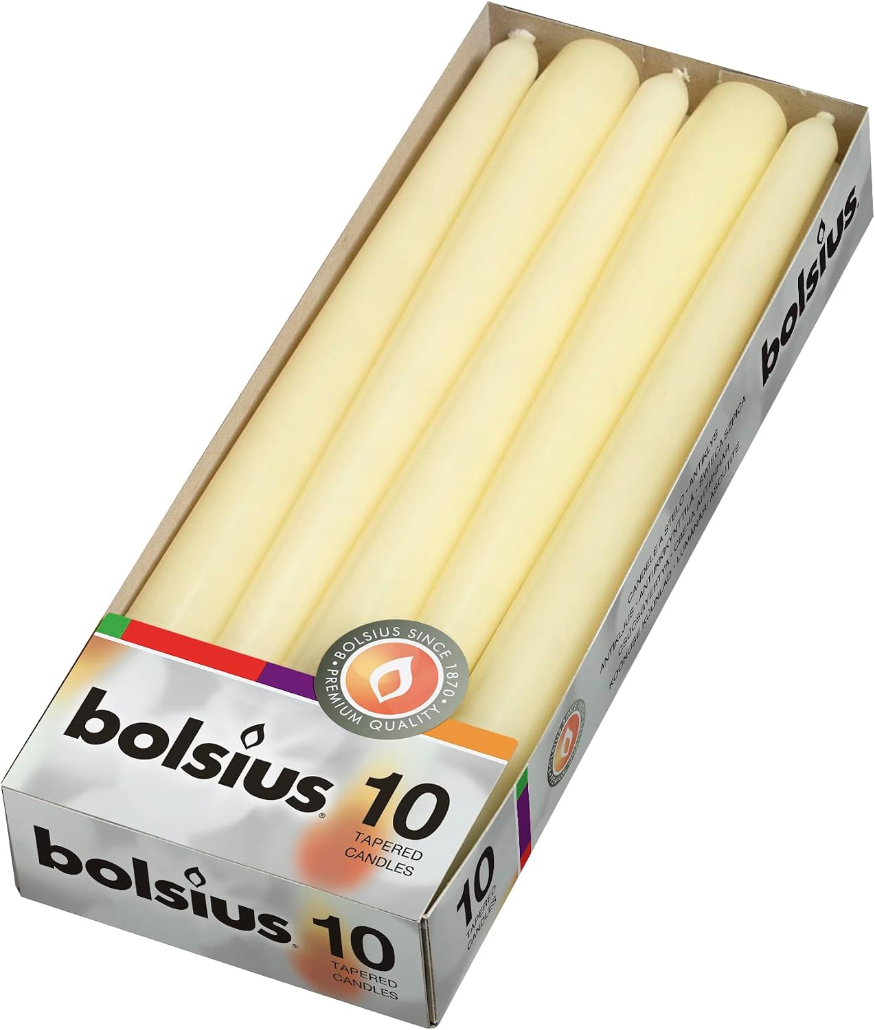 Thumbnail 4 de Bolsius Tapered Dinner Candles White 10-pack 7.5h ⌛