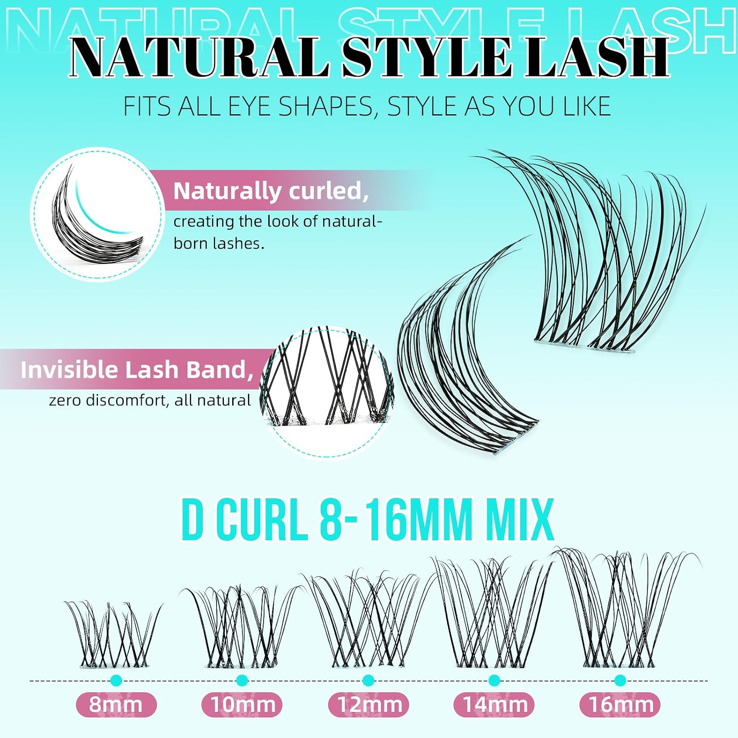 Detalle 1 de Lavendy D-Mix Kit Extension Ciglia 160PCS 8-16 mm