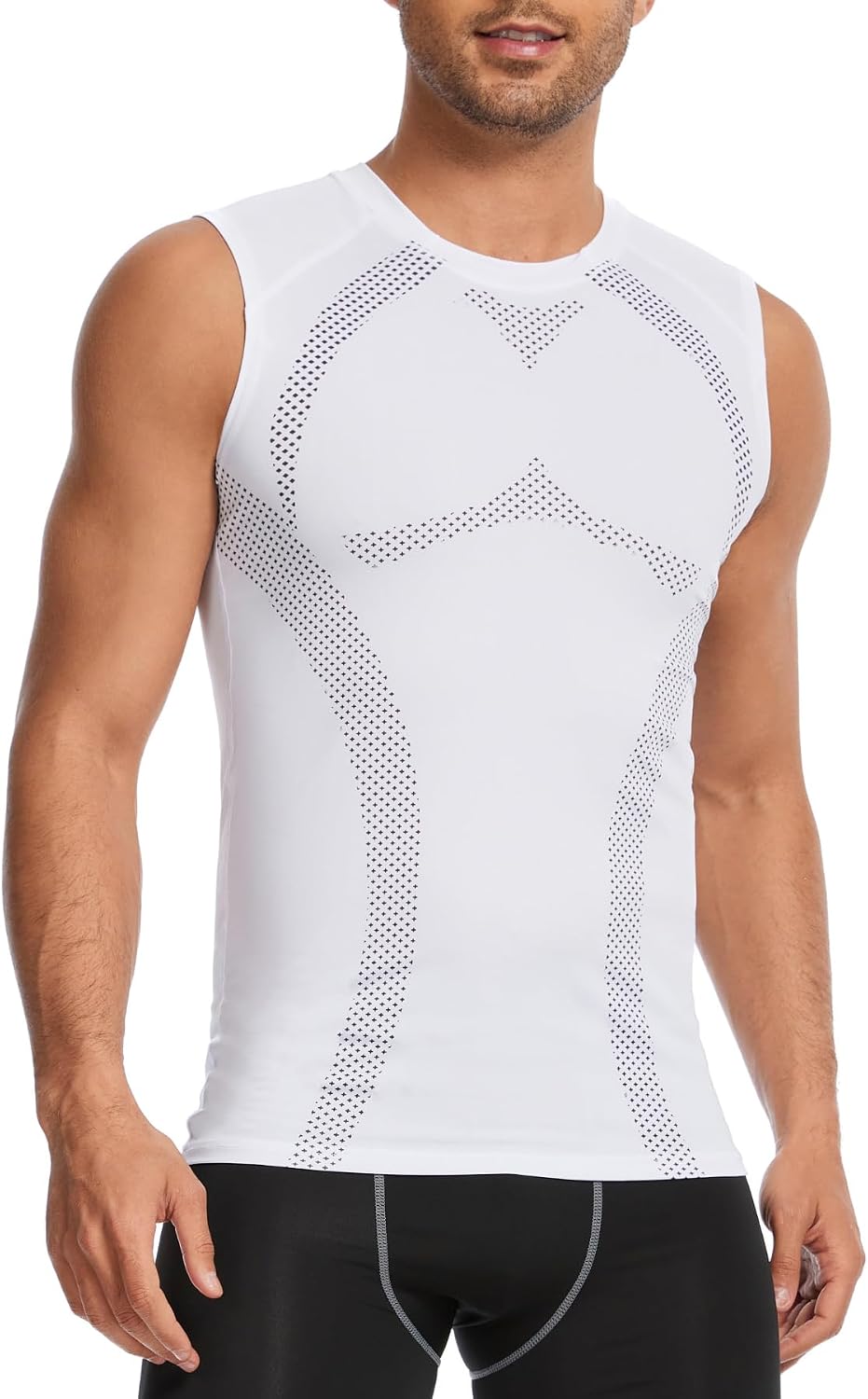 Detalle 2 de AMZSPORT Canotta Compressione Uomo Maglia Senza Maniche