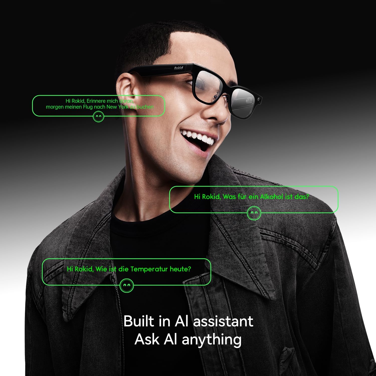 Detalle 2 de Rokid Glasses (with Display): AI & AR Smart Glasses with Real-Time Translation and Hands-Free Camera