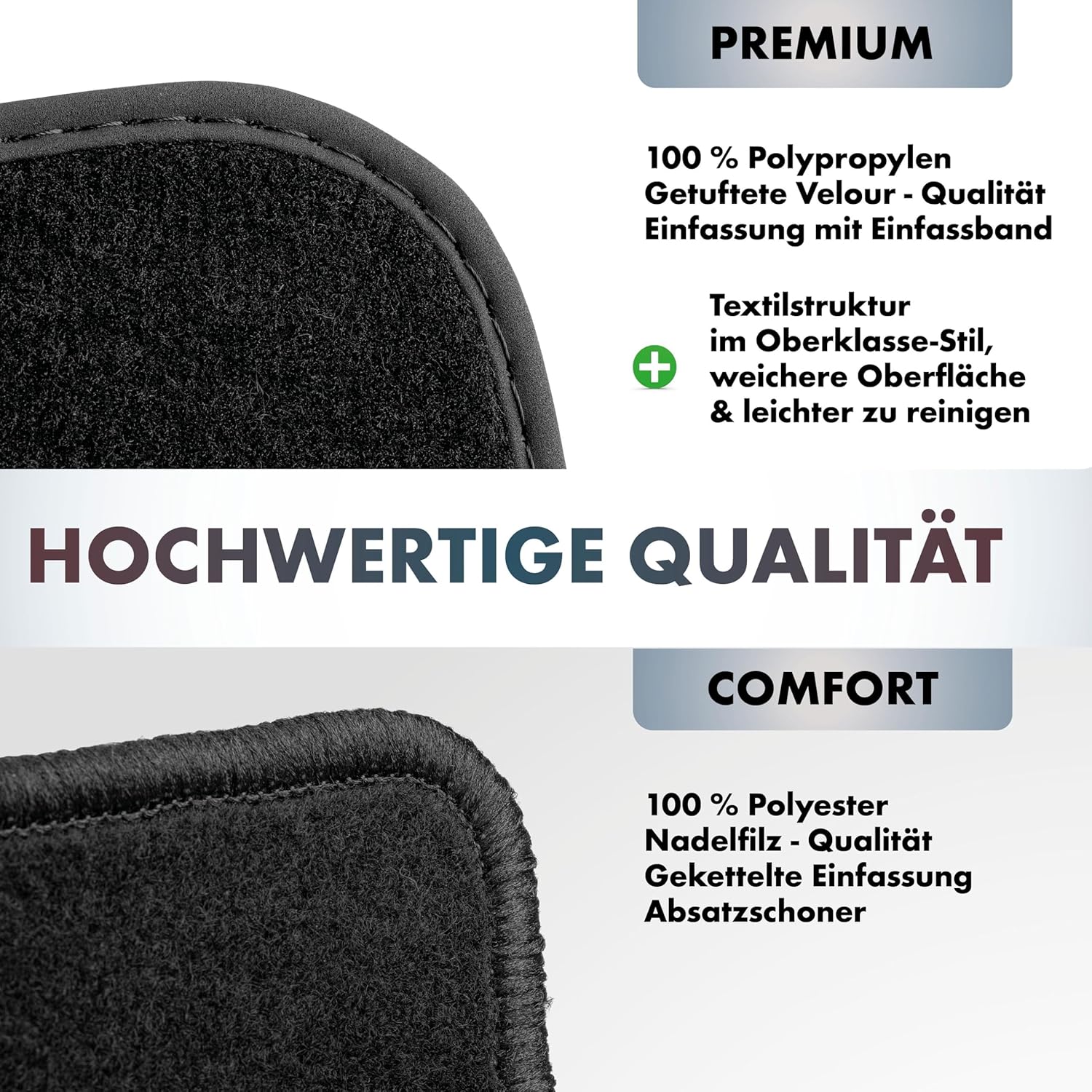 Thumbnail 2 de WALSER Comfort tapis de sol en velours feutre aiguilleté pour VW Golf VII (2012-2021) et Golf VIII (2019-)