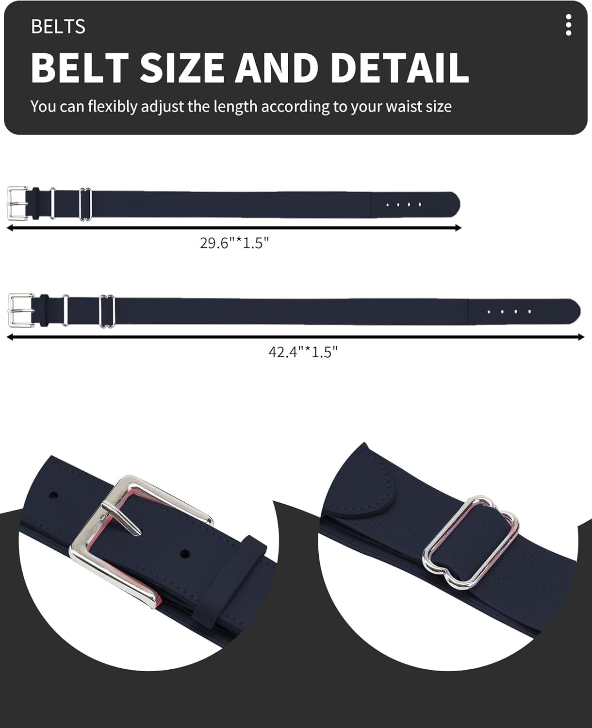 Thumbnail 4 de QBK Toddler Baseball Socks & Belt Youth Softball/T-Ball Combo Set (2 Pairs Socks & 1 Belt)