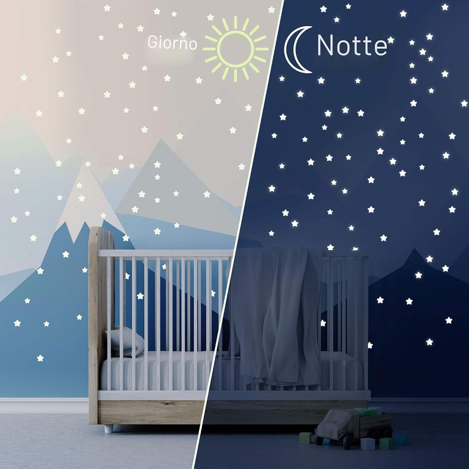 Detalle 2 de Paraboo Stelle fluorescenti adesive soffitto 96 pz