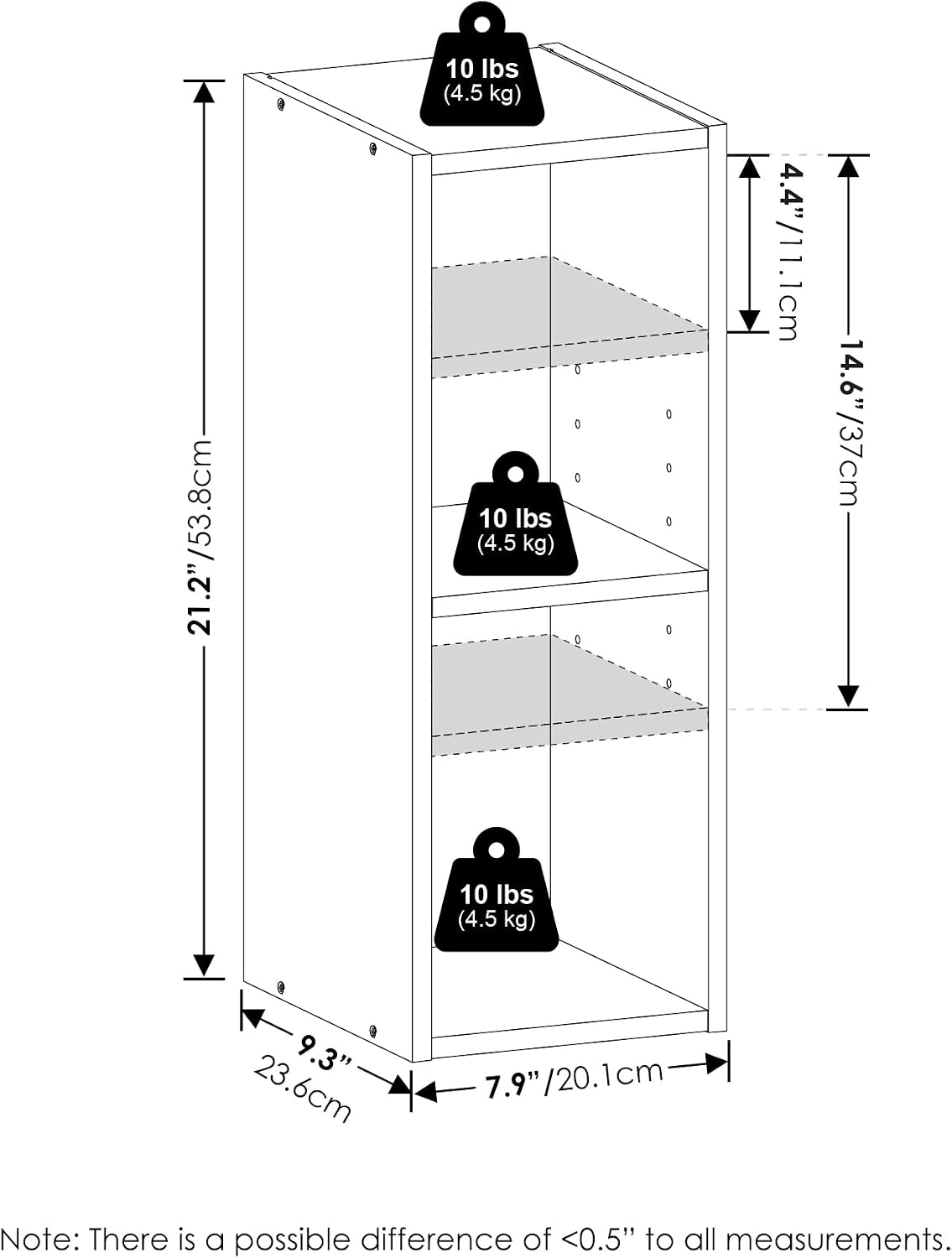 Detalle de Furinno 2-Tier Bookshelf