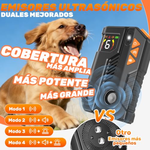 Detalle de Holercoco Antiladridos para Perros con AI Inteligente Ultrasonidos IPX6 Recargable