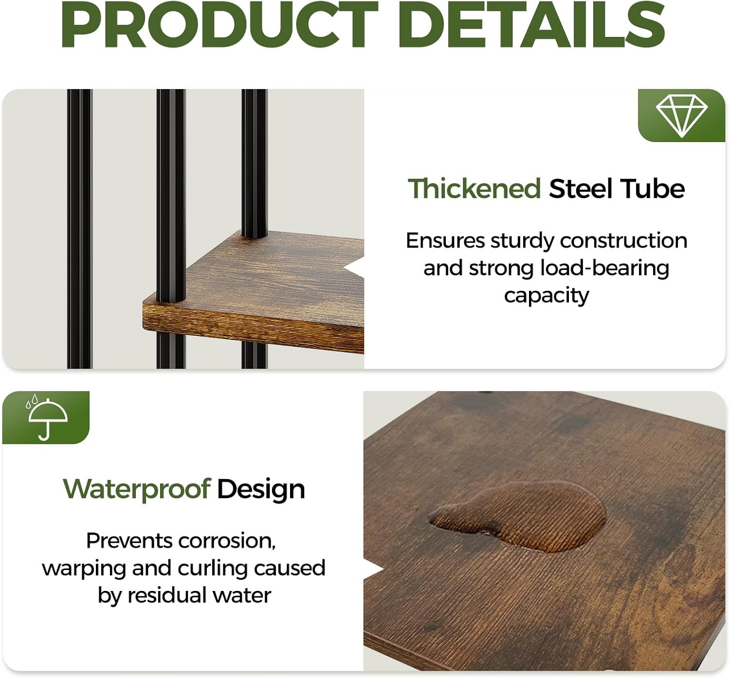 Thumbnail 5 de Bamworld 5 Tier Indoor Plant Stand – Corner Metal Display for Tall Plant Reflections