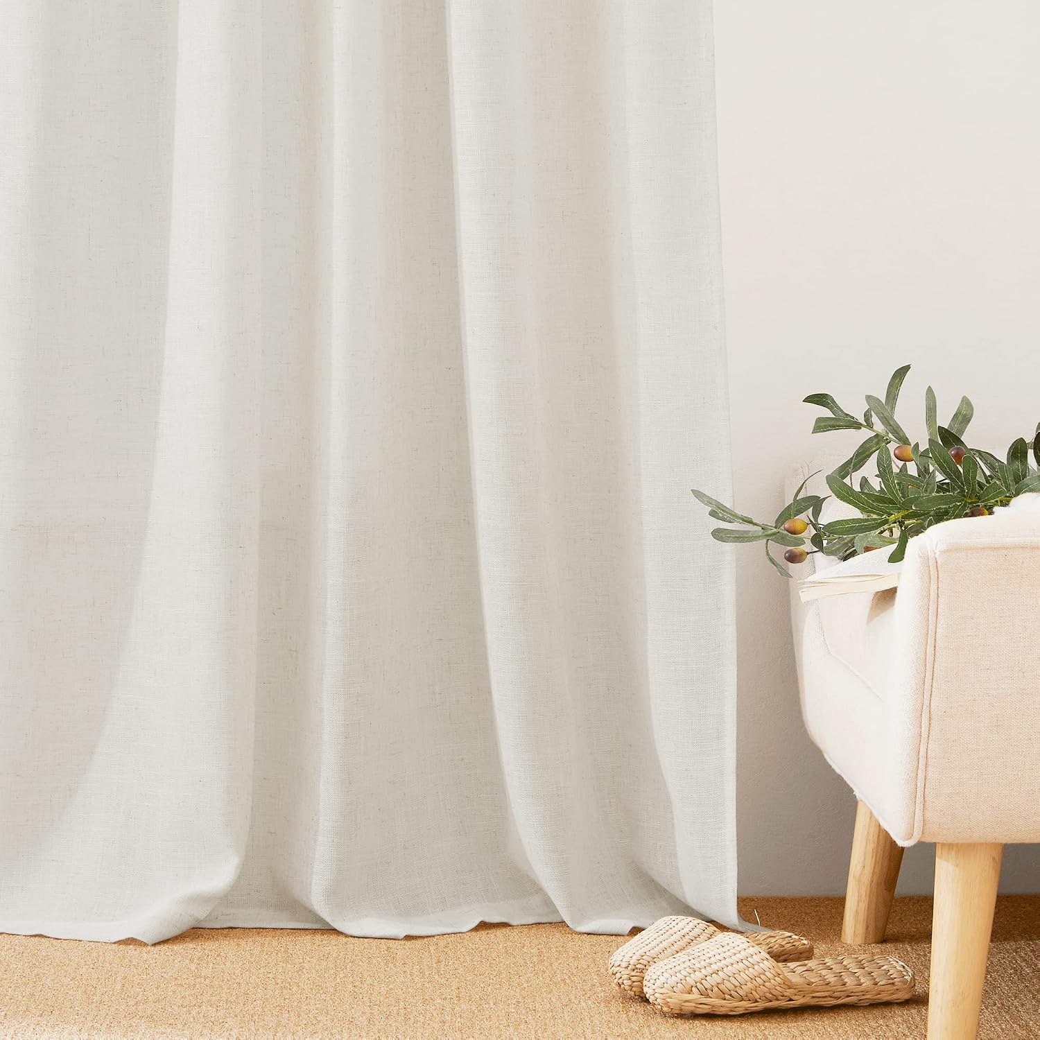 Detalle 2 de RYB HOME 52" x 108" Linen Curtains