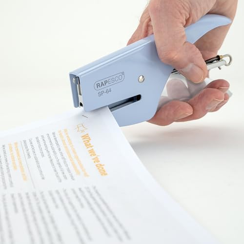 Detalle de Rapesco 1376 Cucitrice a Pinza SP-64 e 1000 Punti Tipo 21/4 mm, Azurro