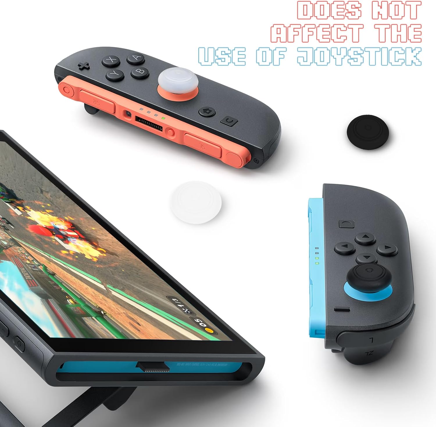 Detalle de DLseego Thumb Grip Caps for Switch 2 (4 Pack) – Soft Silicone Anti-Slip Joystick Covers