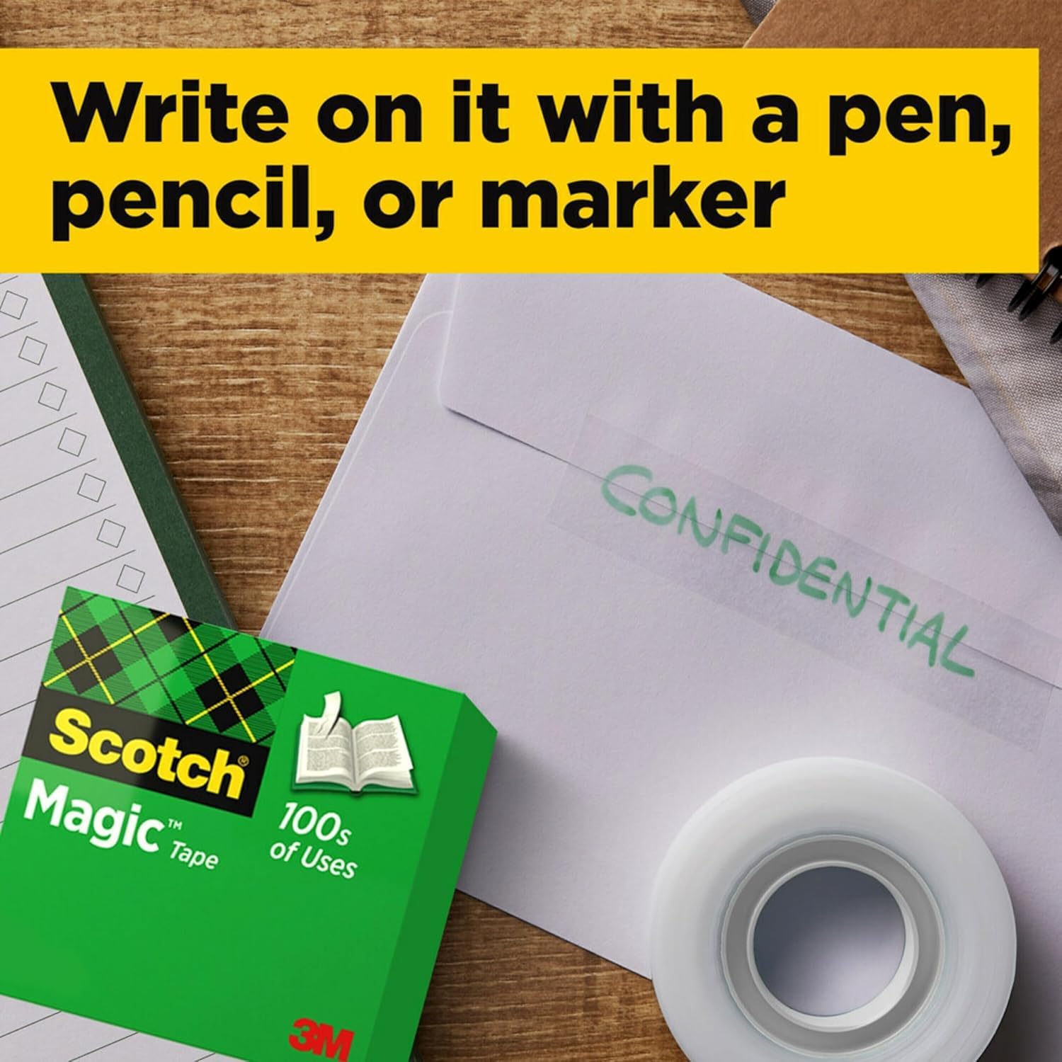 Thumbnail 3 de Scotch Magic Tape (4 rolls) 19 mm x 33 m – matte invisible sticky tape for paper