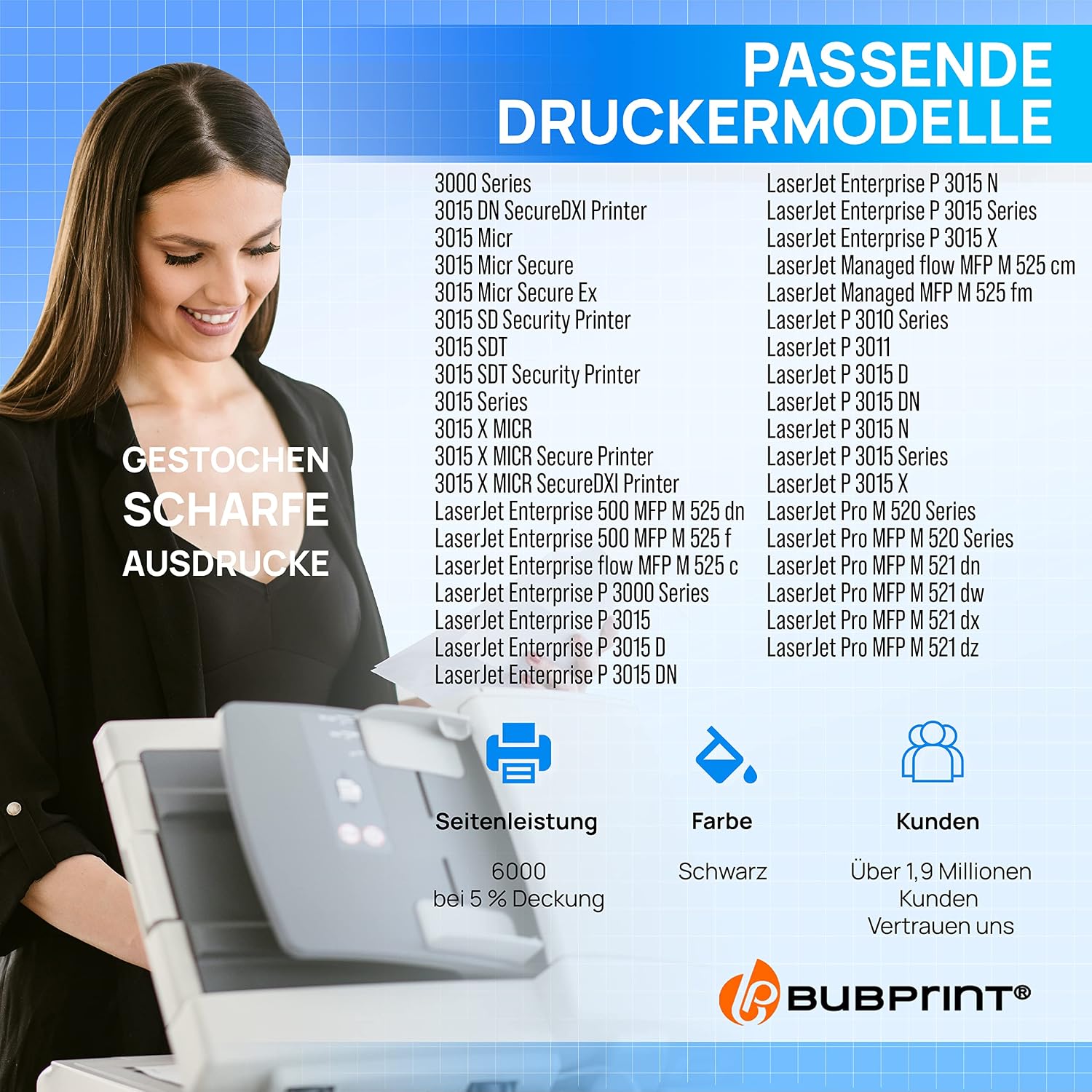 Detalle 2 de Bubprint Toner kompatibel für HP CE255A 🖨