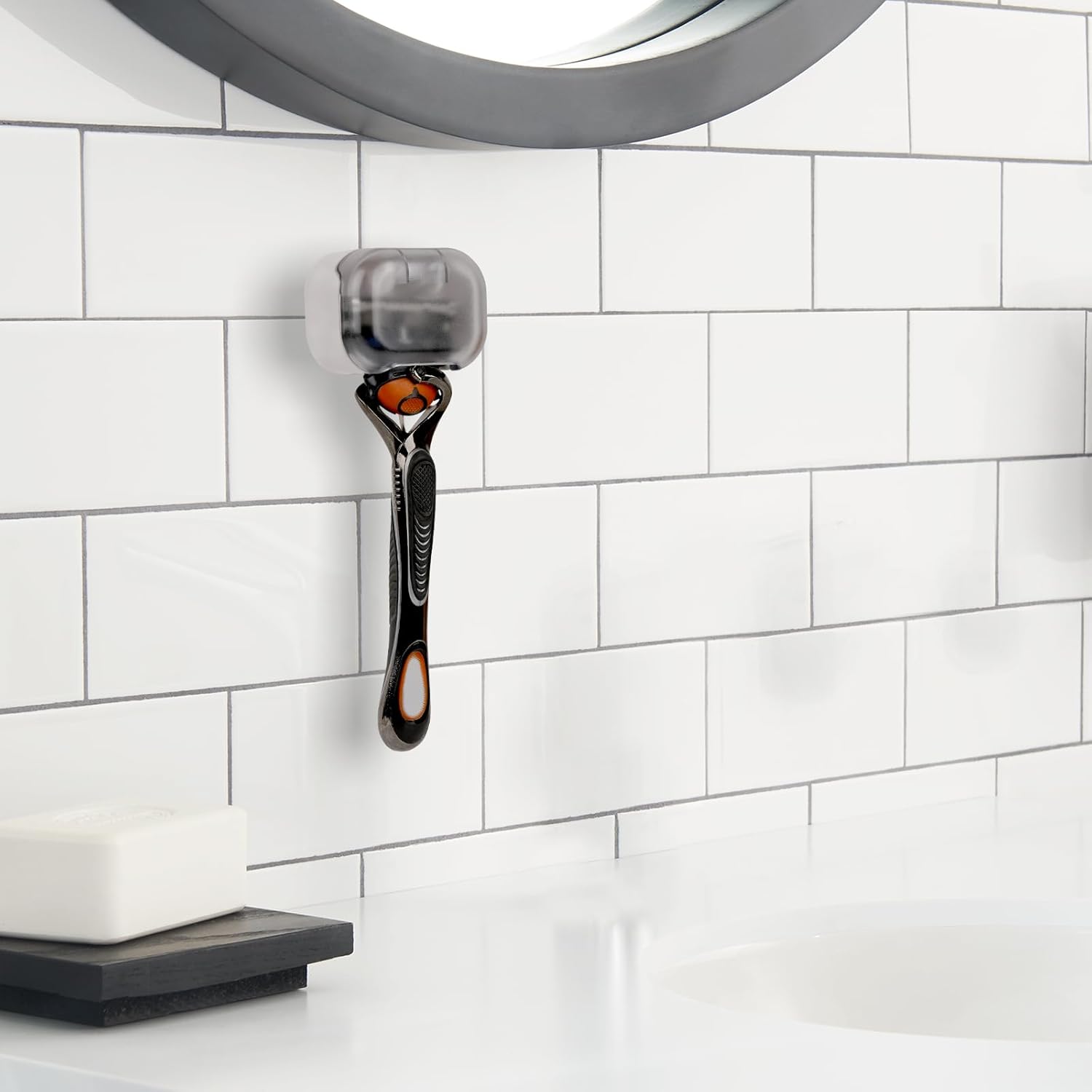 Detalle de LUWOO 2 Pack Razor Holder with Cover for Shower Wall