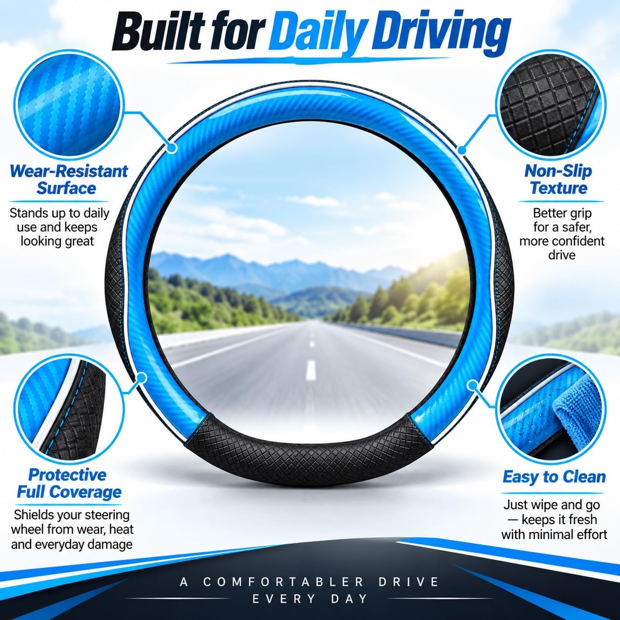Thumbnail 6 de Autothetic Steering Wheel Cover, 15-Inch