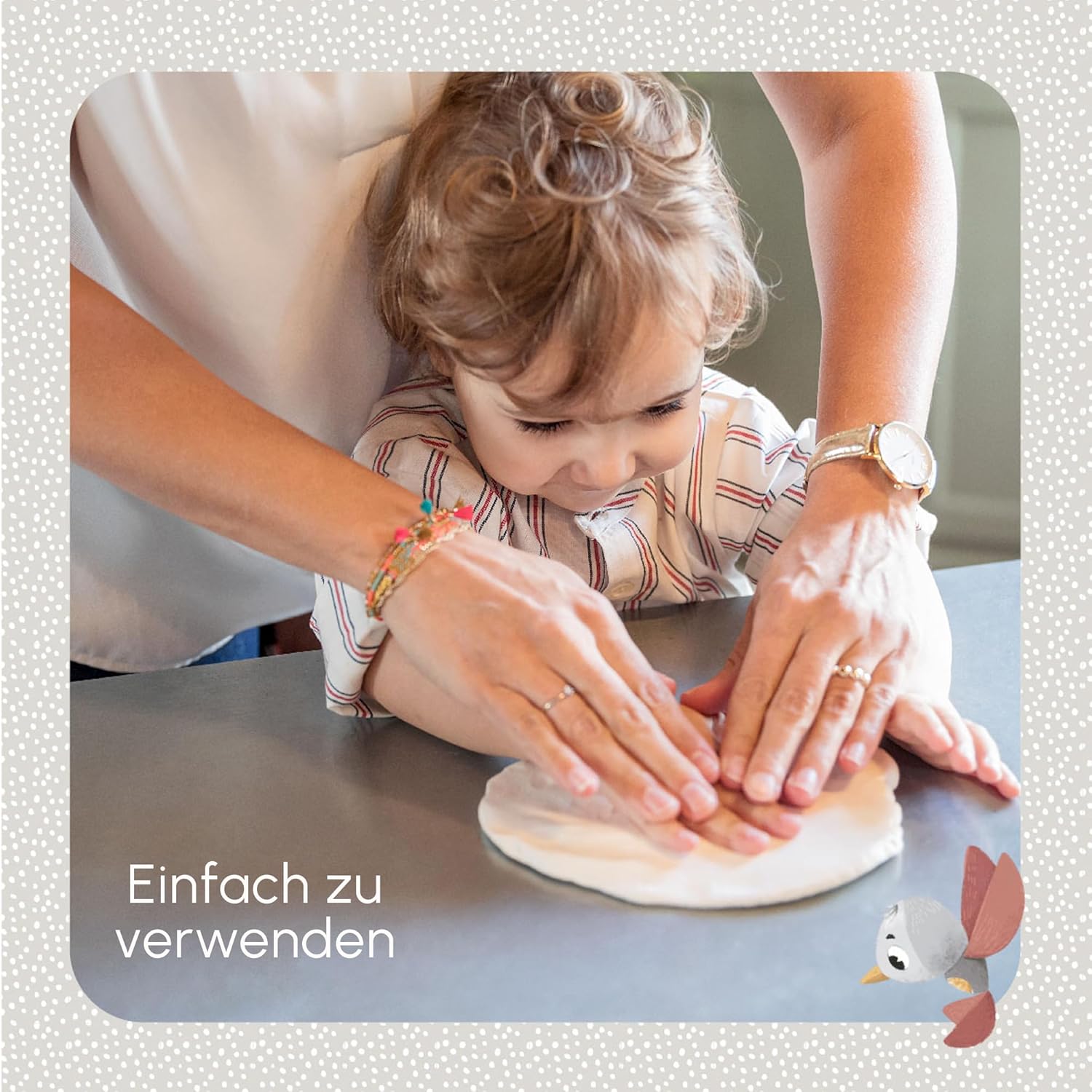 Detalle de Tiny Love Reiner Abdruck Clay Set – Gipsabdruck Babyhand/Fuß, dermatologisch getestet, Erinnerung Komplettset