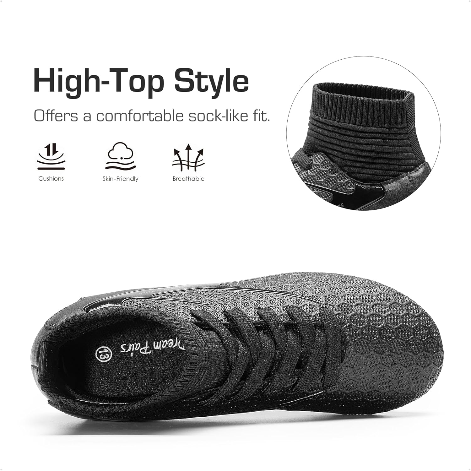 Thumbnail 3 de DREAM PAIRS Youth High-Top Soccer Cleats for Boys & Girls (Firm Ground Outdoor)