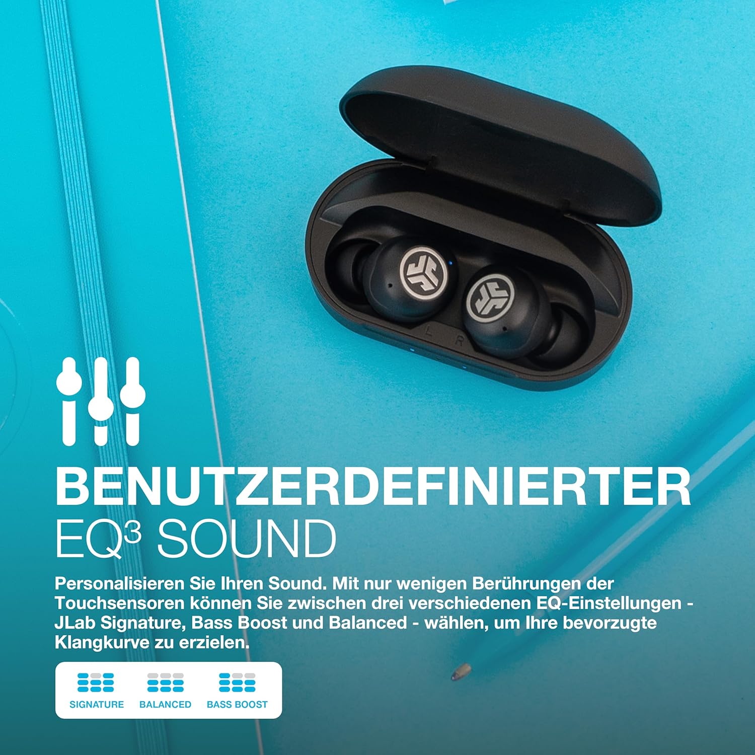 Thumbnail 6 de JLab JBuds Air Pro True Wireless In-Ear-Kopfhörer mit Bluetooth, Mikrofon & Tile-Tracker (Schwarz)