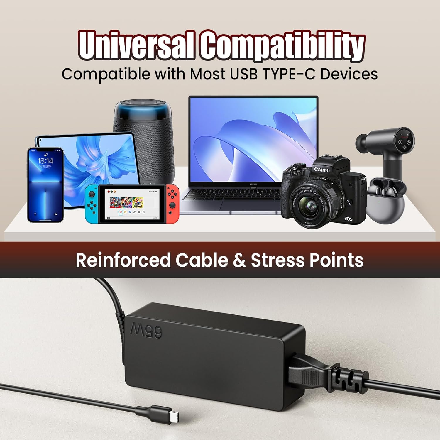 Detalle 2 de Lenovo 65W USB-C Laptop Charger