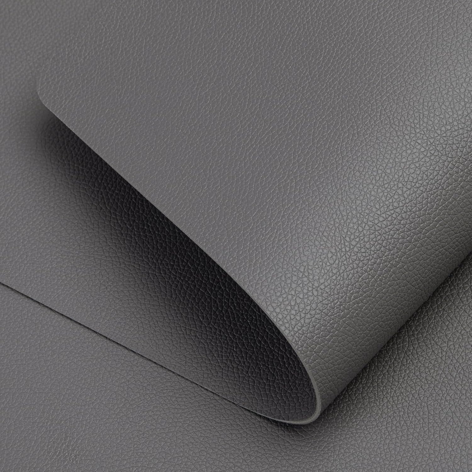 Detalle de Myir JUN Tischsets Abwaschbar und Untersetzer – 4er Set, doppelseitig, Lederoptik grau