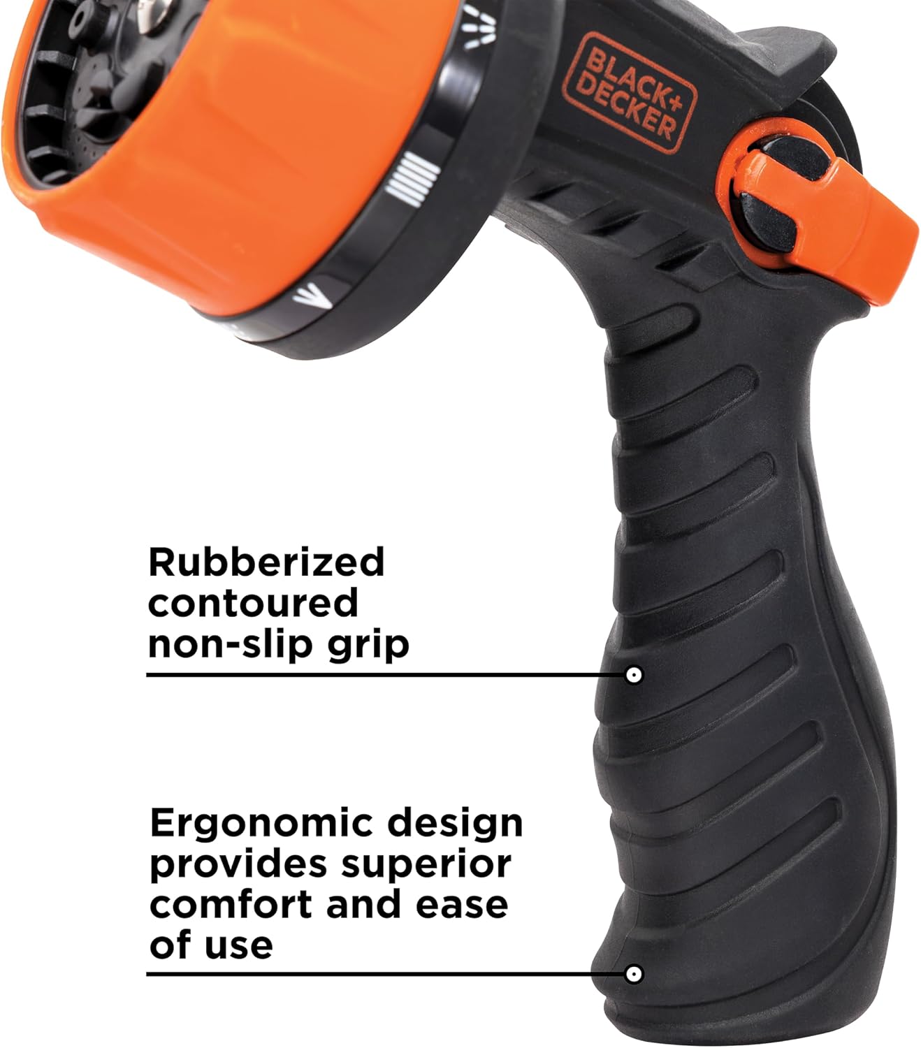 Detalle 1 de Black + Decker BD8439 10-Pattern Garden Hose Nozzle with Thumb Control